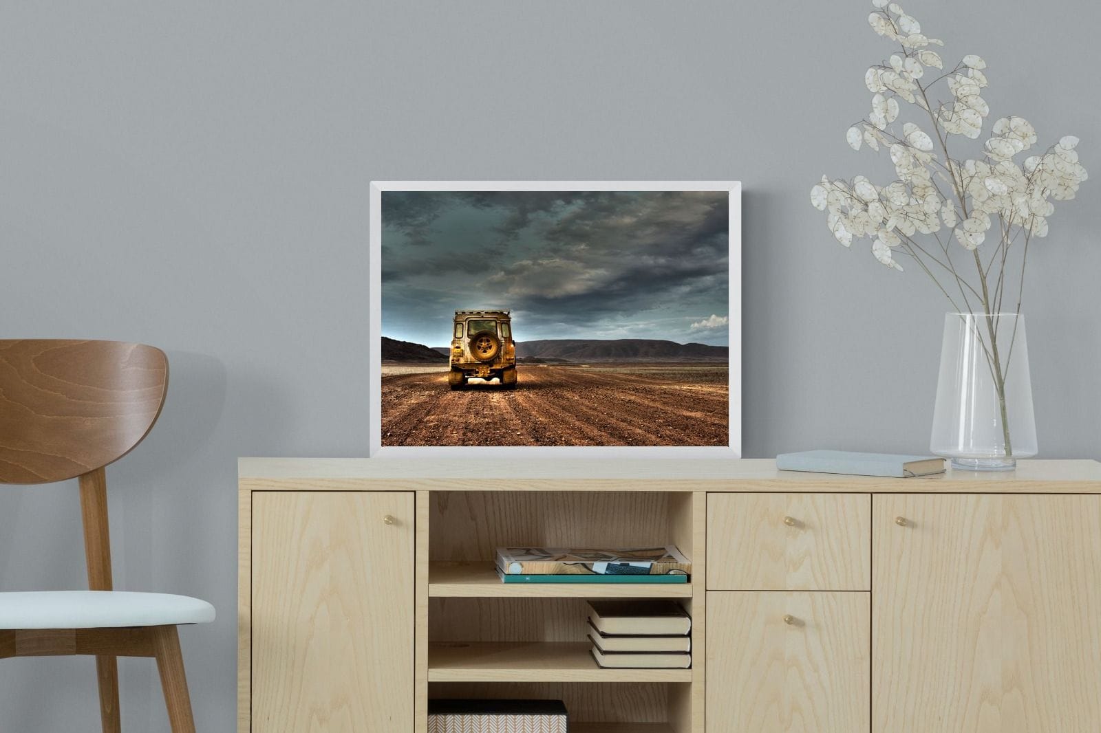 Desert Road Defender-Wall_Art-60 x 45cm-Mounted Canvas-White-Pixalot