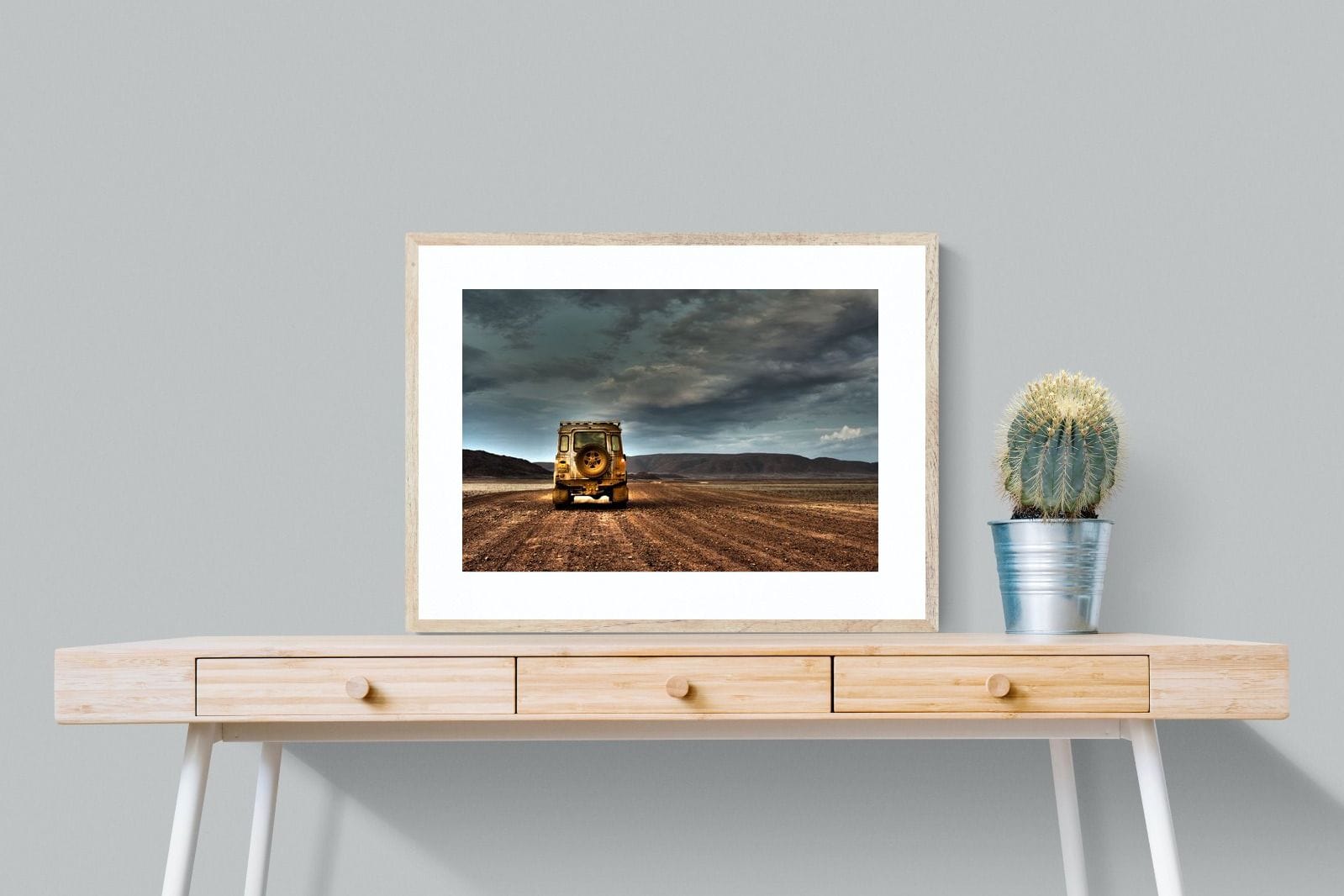 Desert Road Defender-Wall_Art-80 x 60cm-Framed Print-Wood-Pixalot