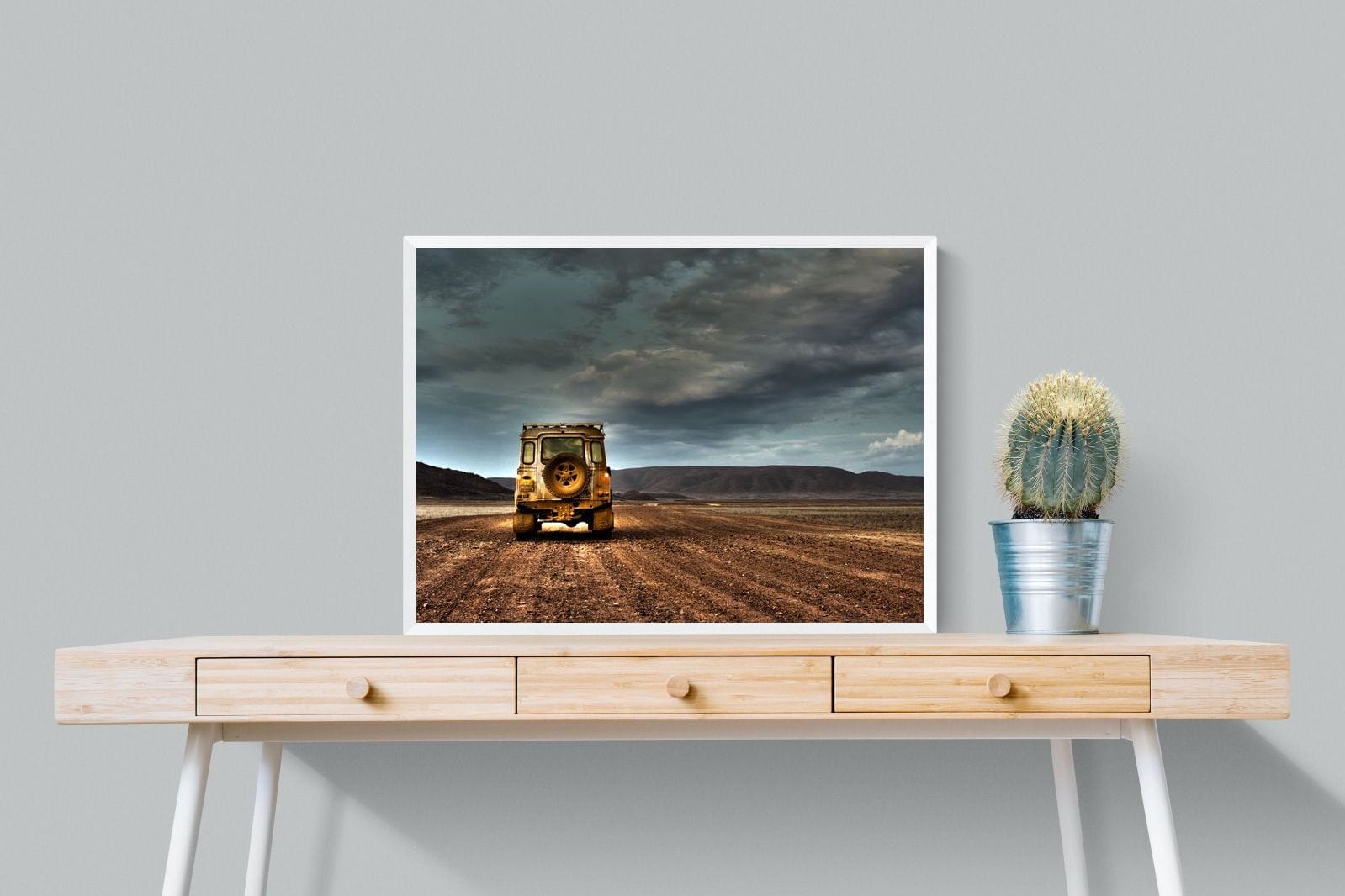 Desert Road Defender-Wall_Art-80 x 60cm-Mounted Canvas-White-Pixalot