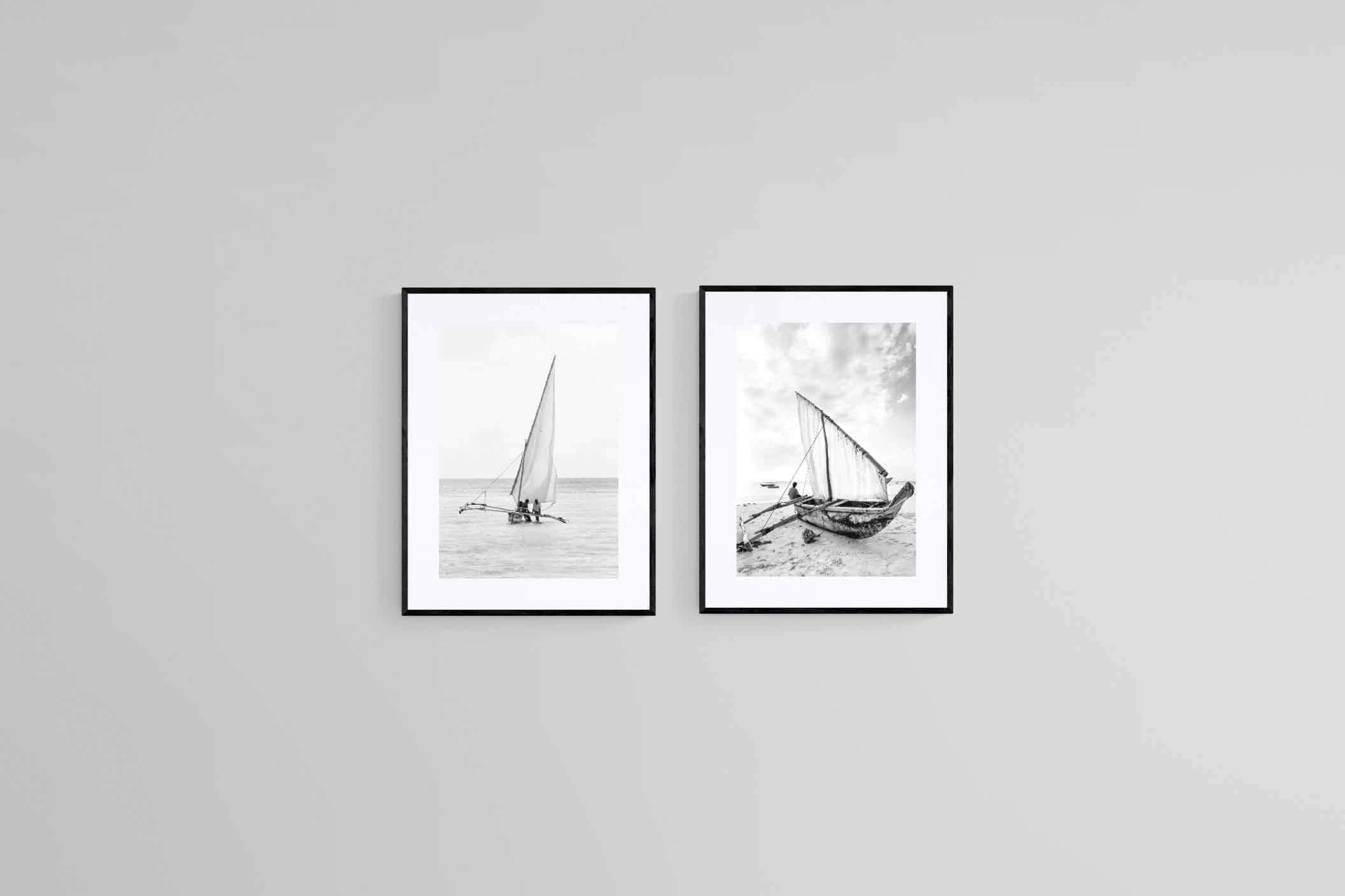 Dhow Set-Wall_Art-45 x 60cm (x2)-Framed Print-Black-Pixalot
