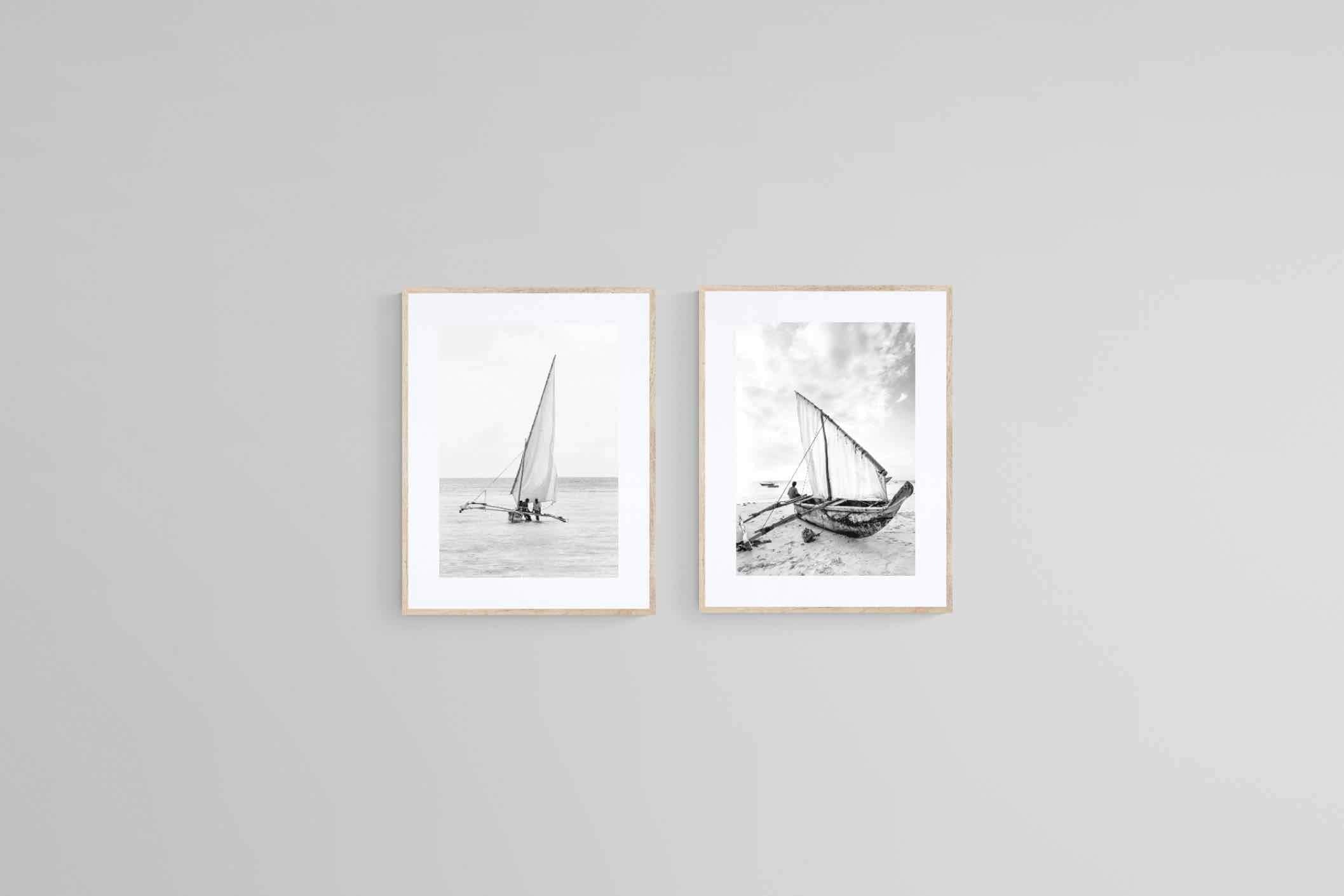 Dhow Set-Wall_Art-45 x 60cm (x2)-Framed Print-Wood-Pixalot
