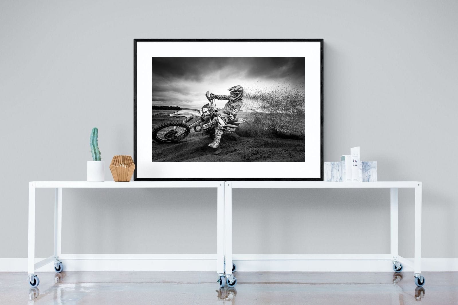 Dirt Bike-Wall_Art-120 x 90cm-Framed Print-Black-Pixalot