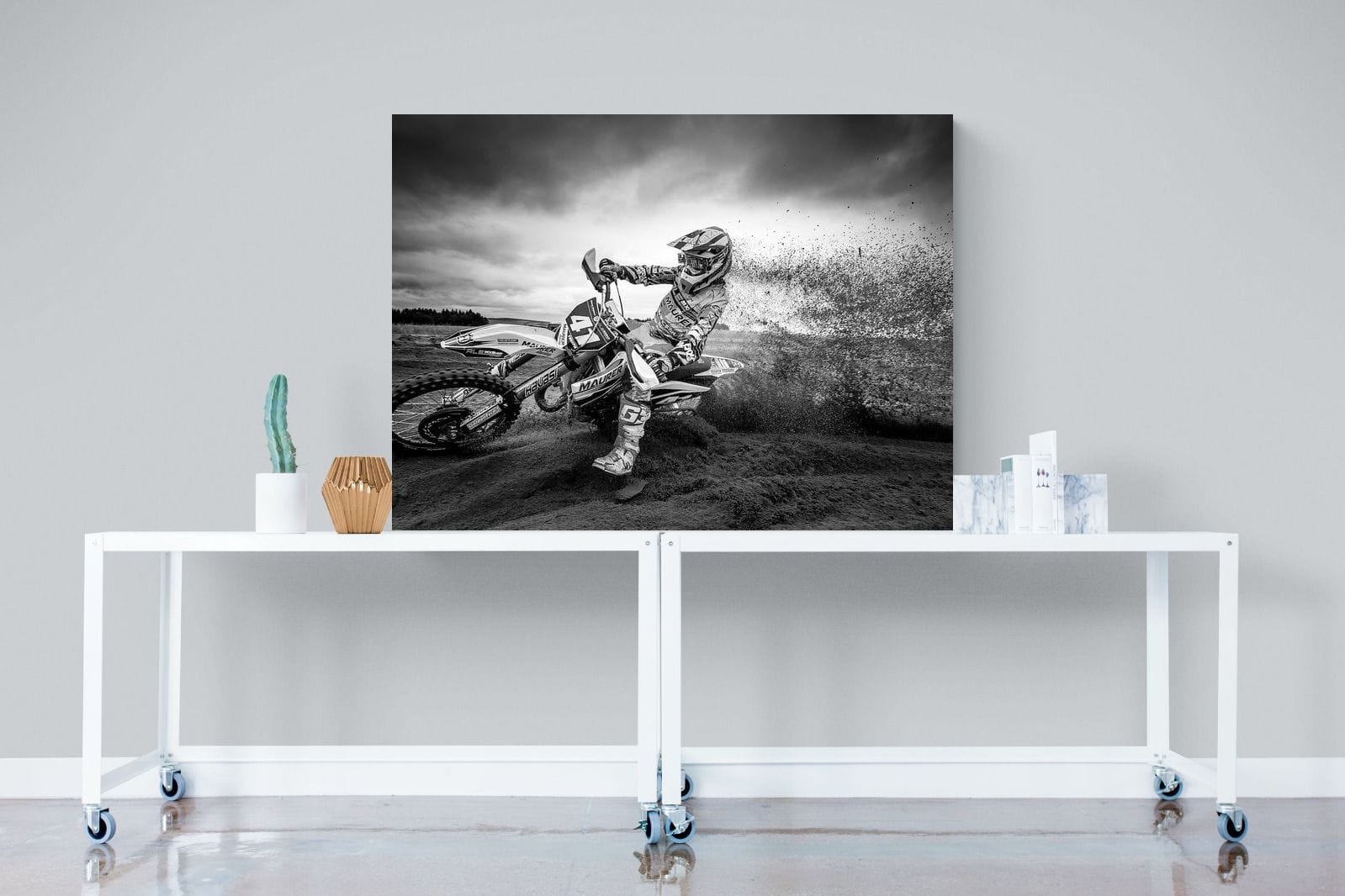 Dirt Bike-Wall_Art-120 x 90cm-Mounted Canvas-No Frame-Pixalot