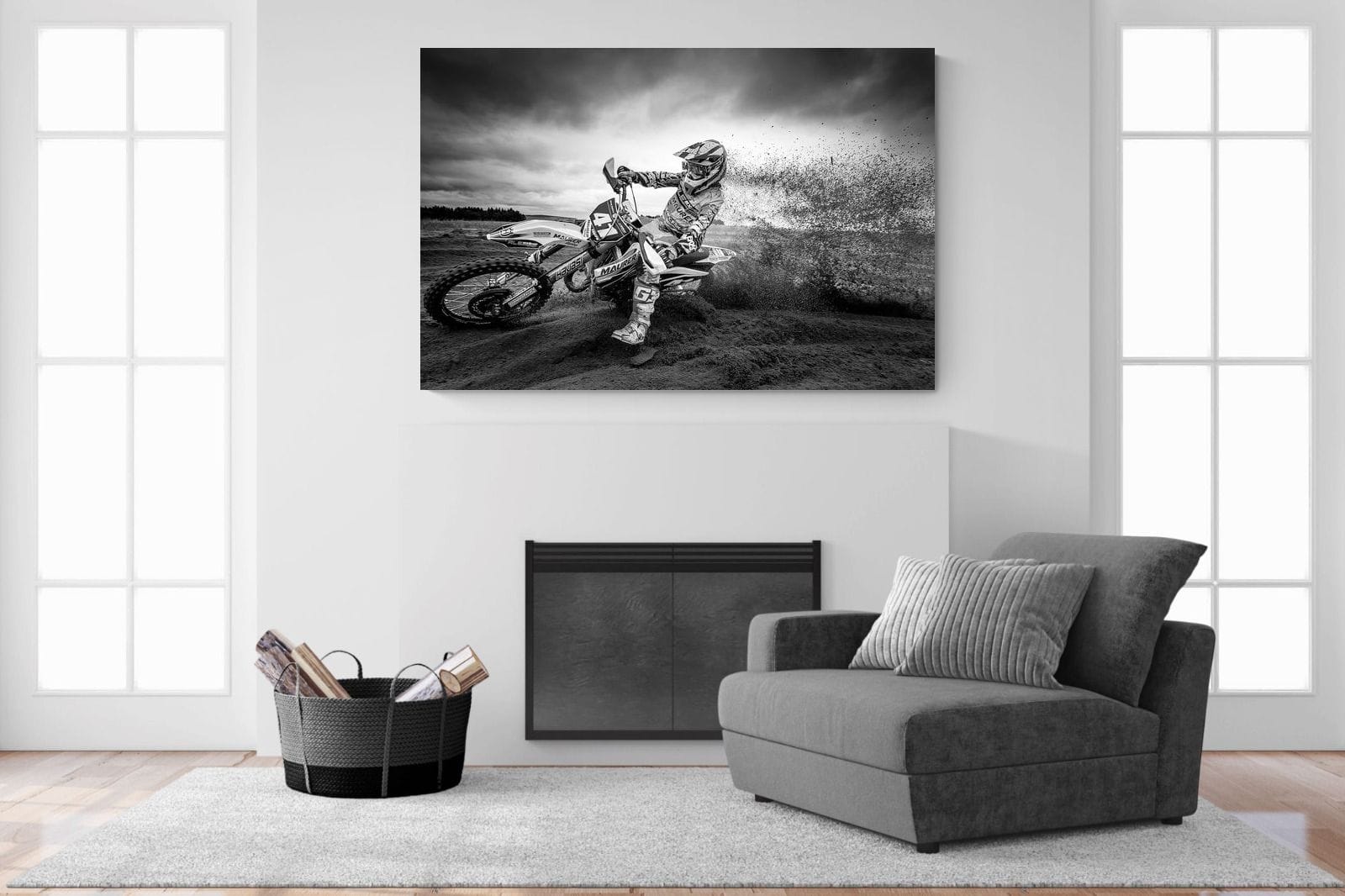 Dirt Bike-Wall_Art-150 x 100cm-Mounted Canvas-No Frame-Pixalot