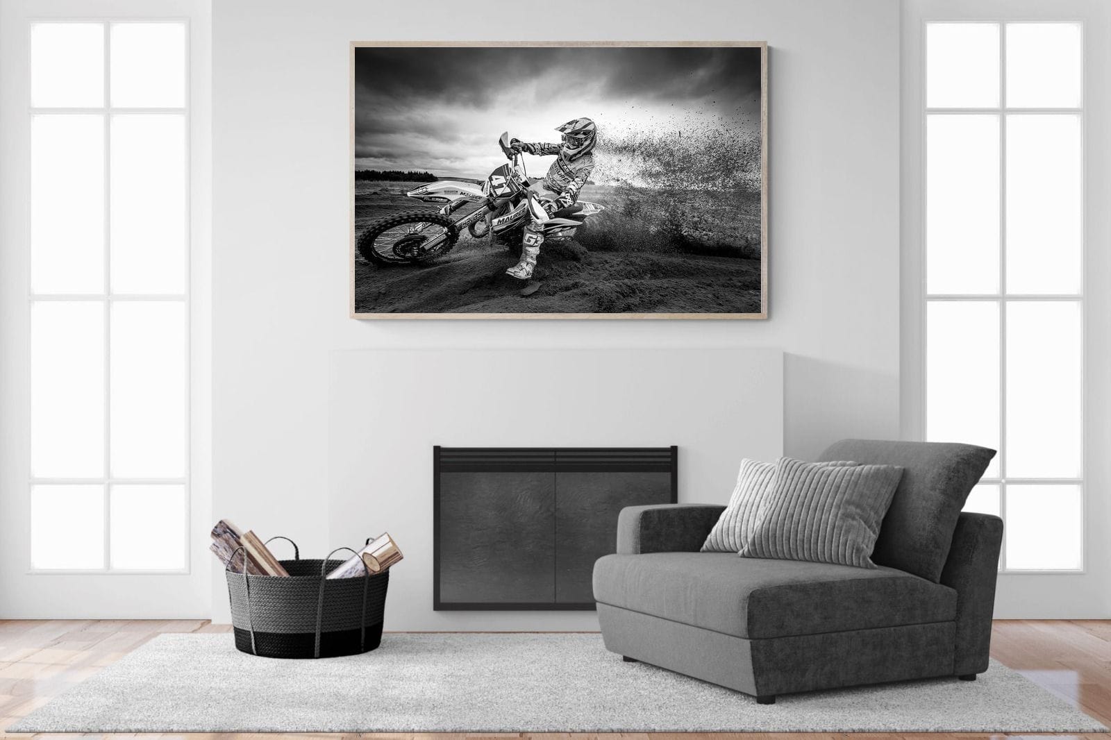 Dirt Bike-Wall_Art-150 x 100cm-Mounted Canvas-Wood-Pixalot