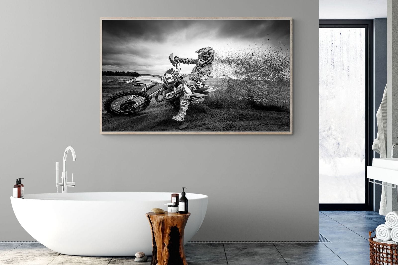 Dirt Bike-Wall_Art-180 x 110cm-Mounted Canvas-Wood-Pixalot