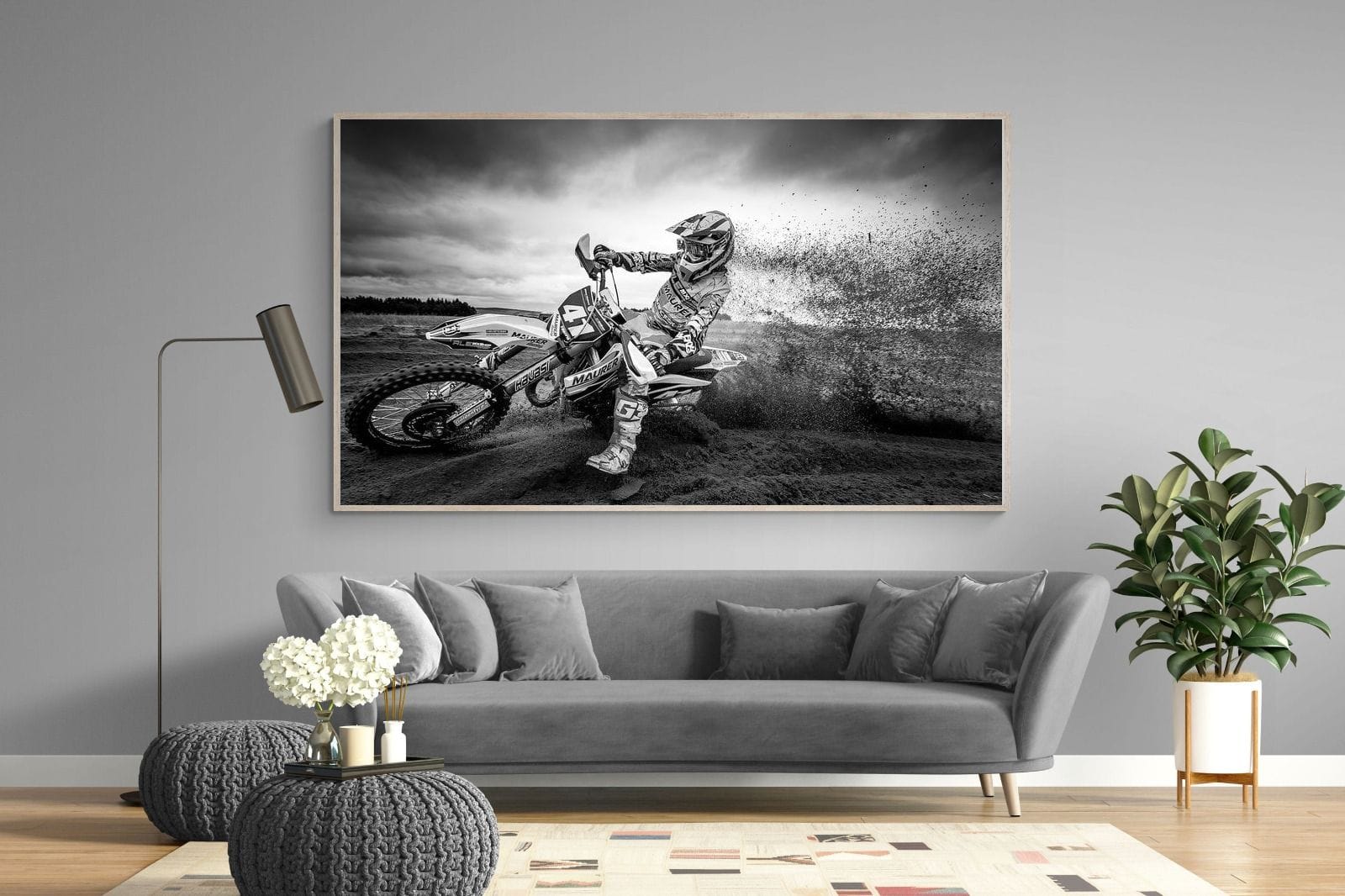 Dirt Bike-Wall_Art-220 x 130cm-Mounted Canvas-Wood-Pixalot