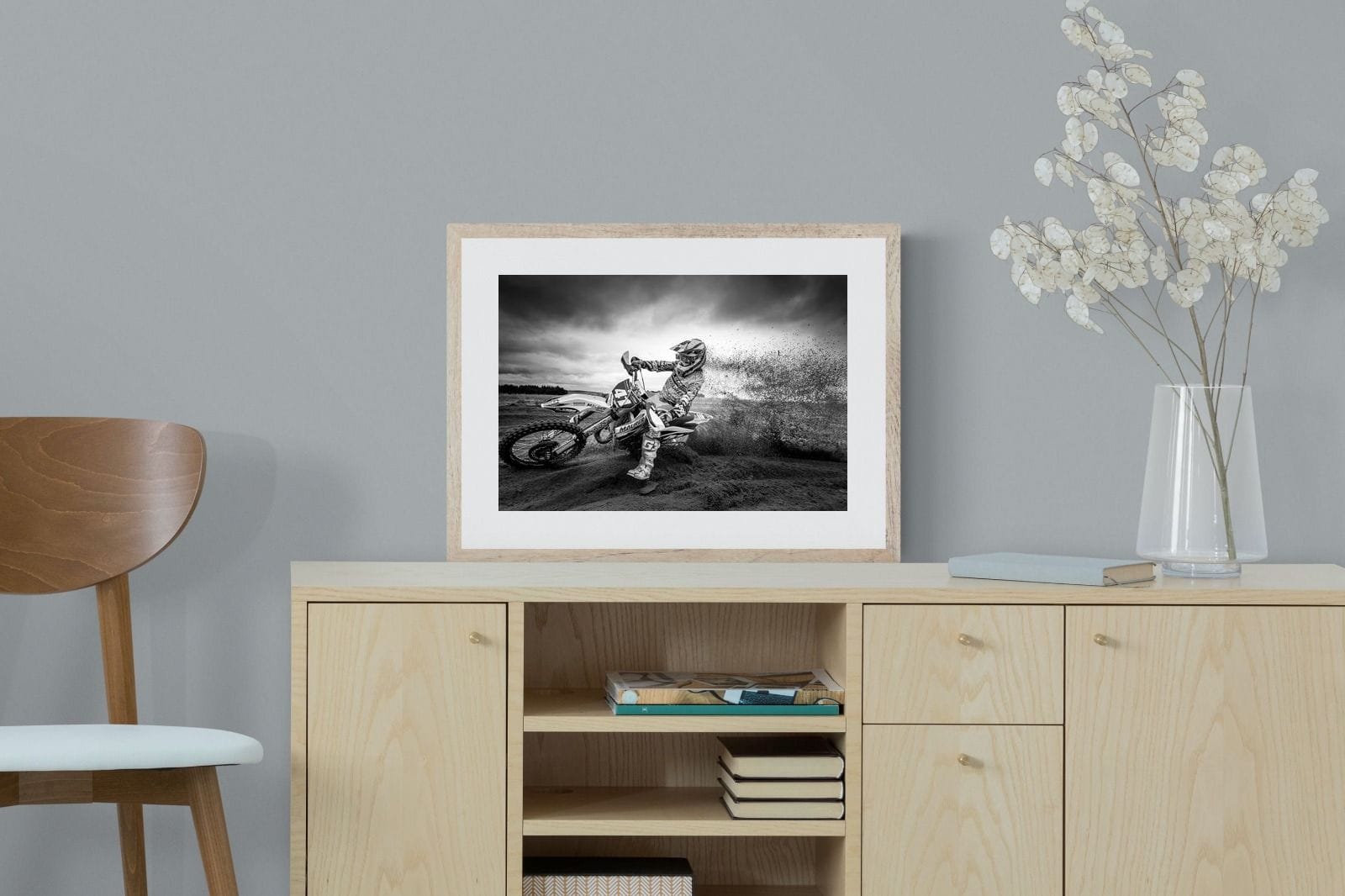 Dirt Bike-Wall_Art-60 x 45cm-Framed Print-Wood-Pixalot