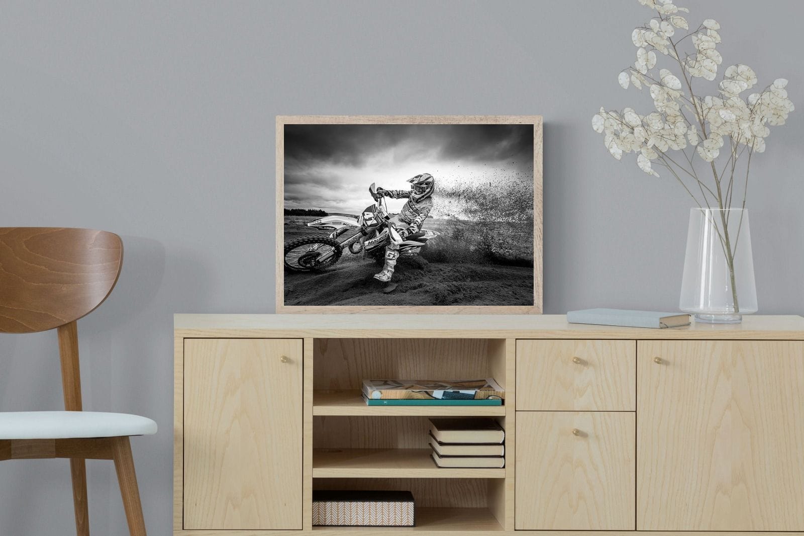 Dirt Bike-Wall_Art-60 x 45cm-Mounted Canvas-Wood-Pixalot