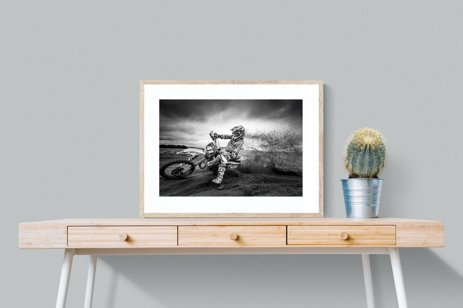 Dirt Bike-Wall_Art-80 x 60cm-Framed Print-Wood-Pixalot