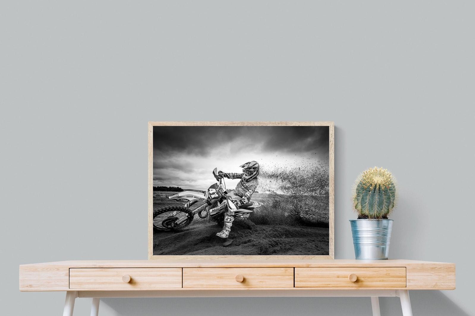 Dirt Bike-Wall_Art-80 x 60cm-Mounted Canvas-Wood-Pixalot