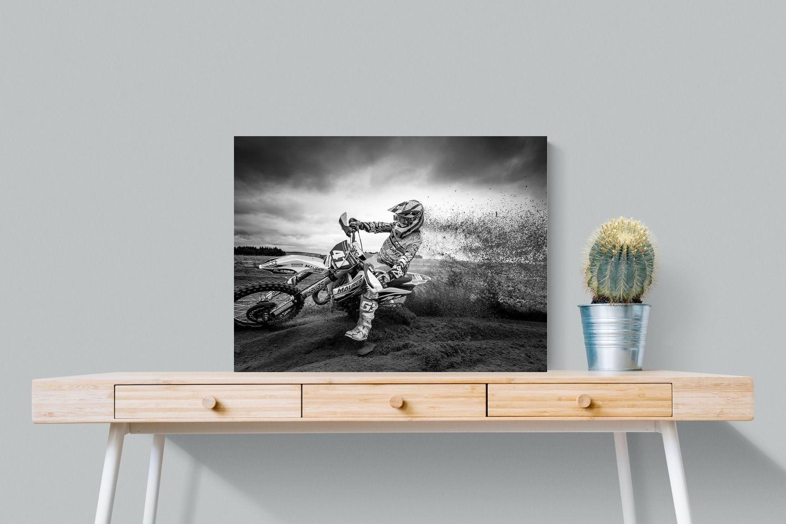 Dirt Bike-Wall_Art-80 x 60cm-Mounted Canvas-No Frame-Pixalot