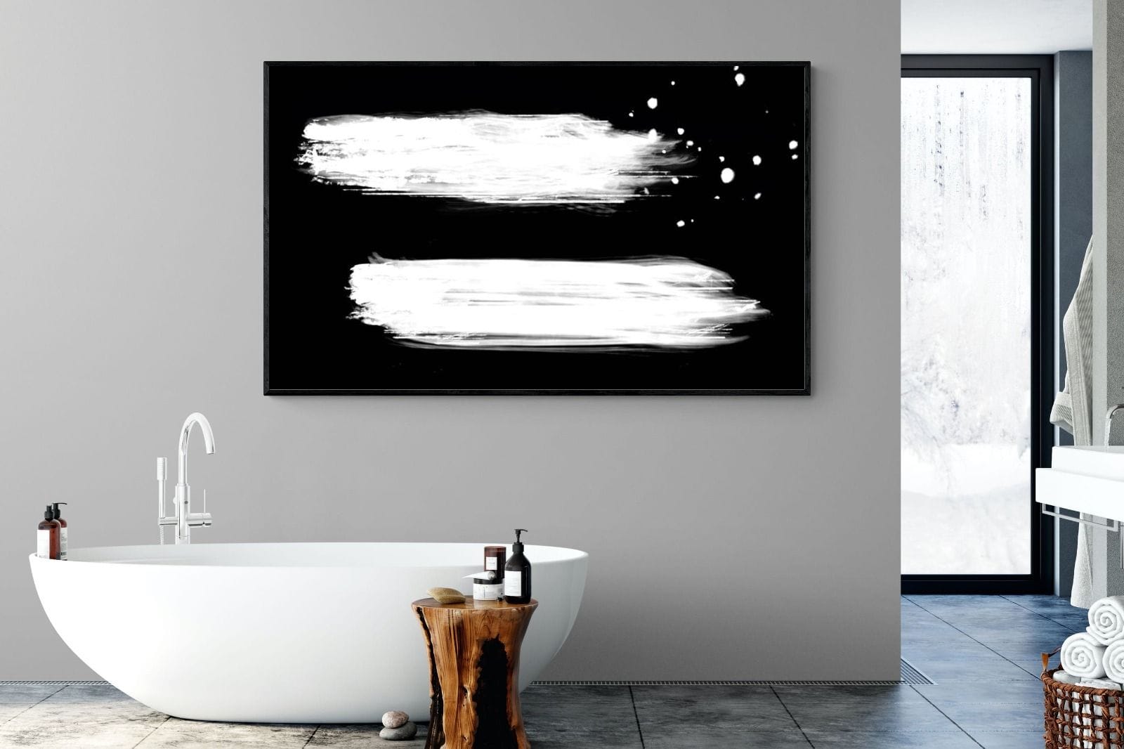 Double-Wall_Art-180 x 110cm-Mounted Canvas-Black-Pixalot