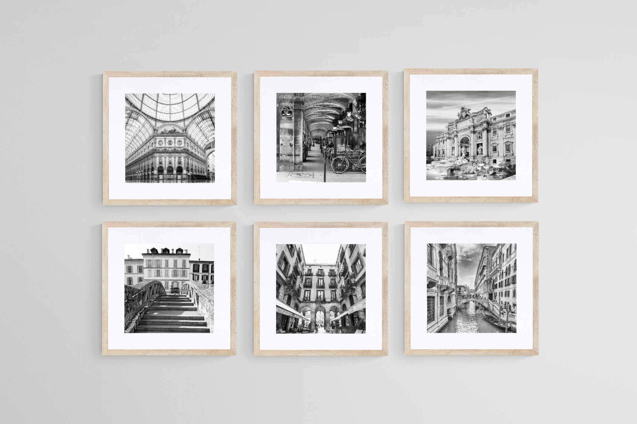 Elegant Europe Set-Wall_Art-30 x 30cm (x6)-Framed Print-Wood-Pixalot
