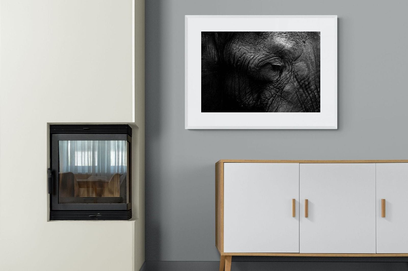 Elephant Skin-Wall_Art-100 x 75cm-Framed Print-White-Pixalot