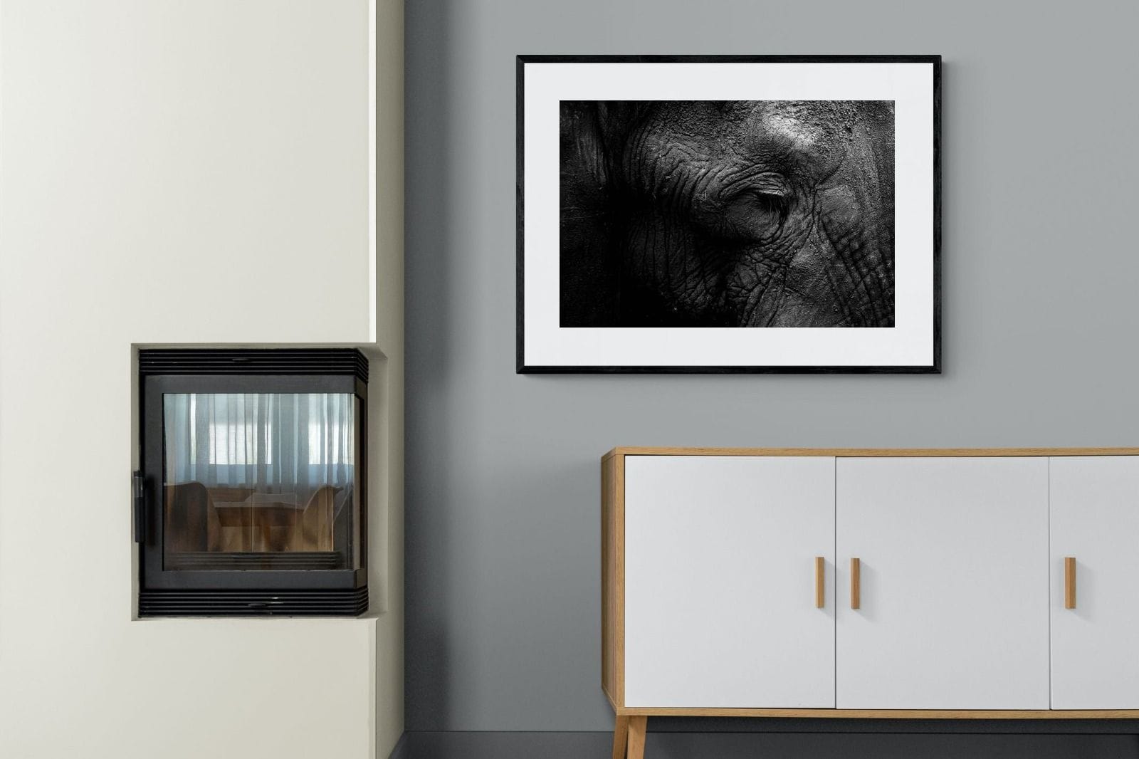 Elephant Skin-Wall_Art-100 x 75cm-Framed Print-Black-Pixalot