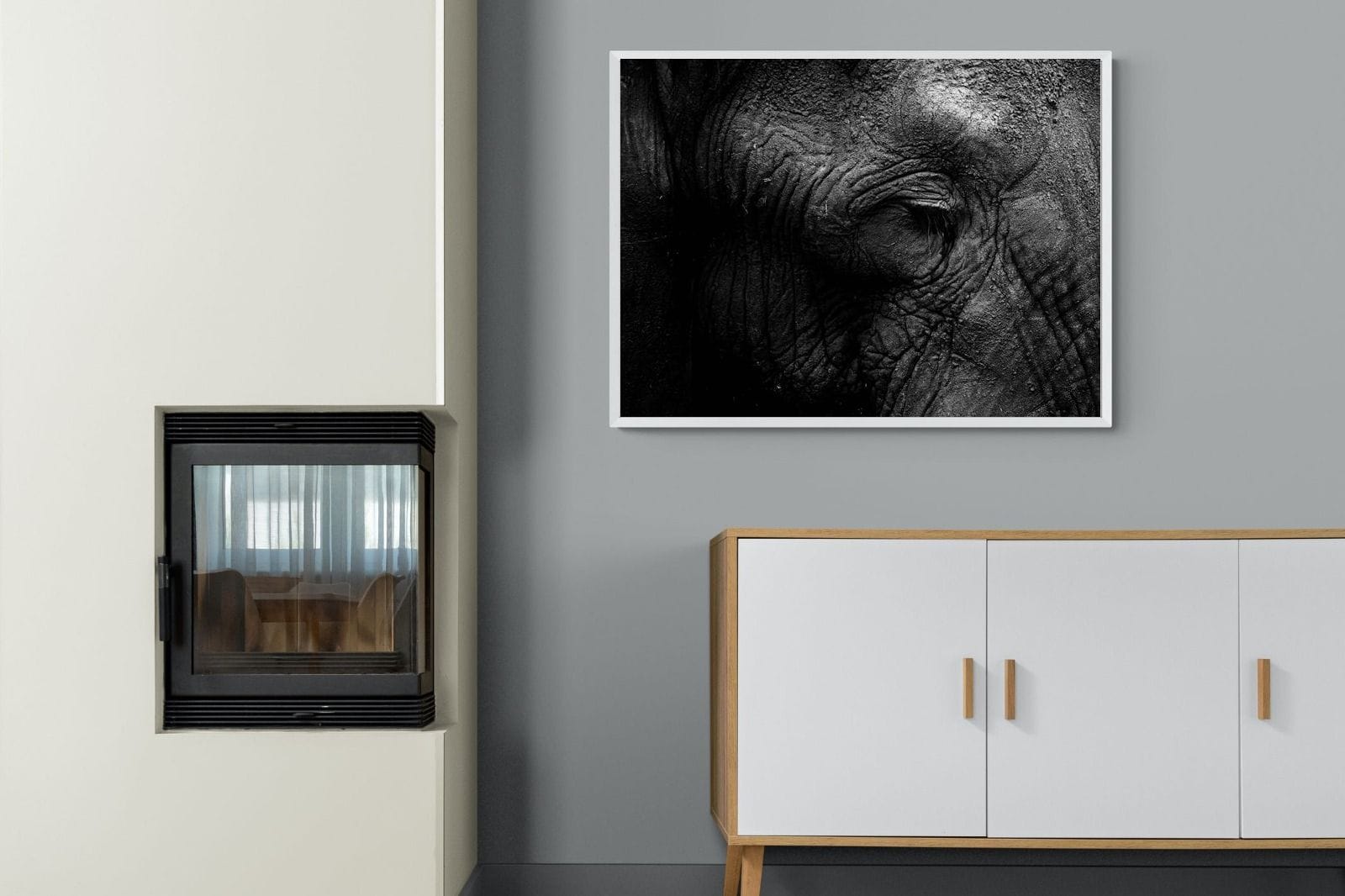 Elephant Skin-Wall_Art-100 x 75cm-Mounted Canvas-White-Pixalot