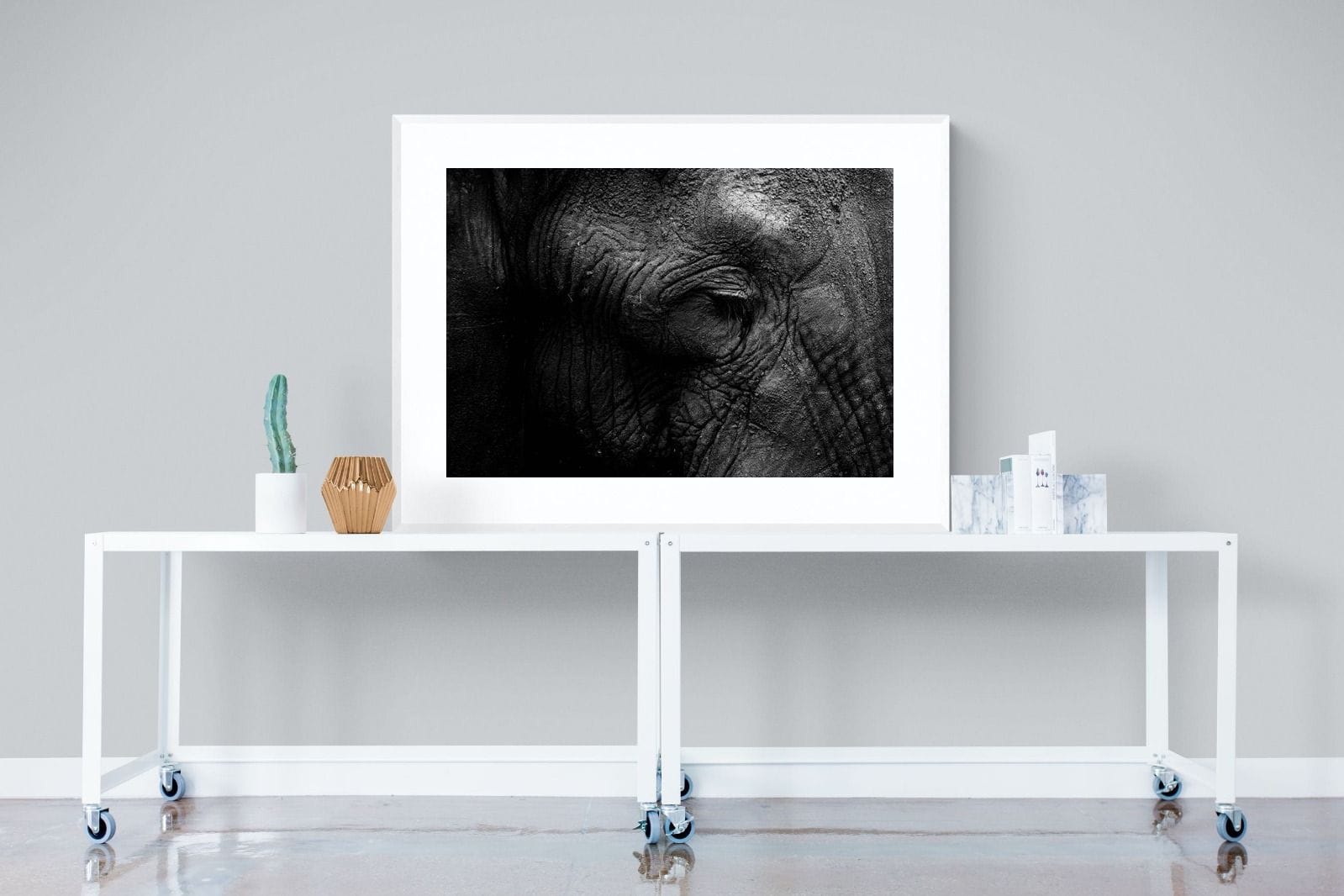 Elephant Skin-Wall_Art-120 x 90cm-Framed Print-White-Pixalot