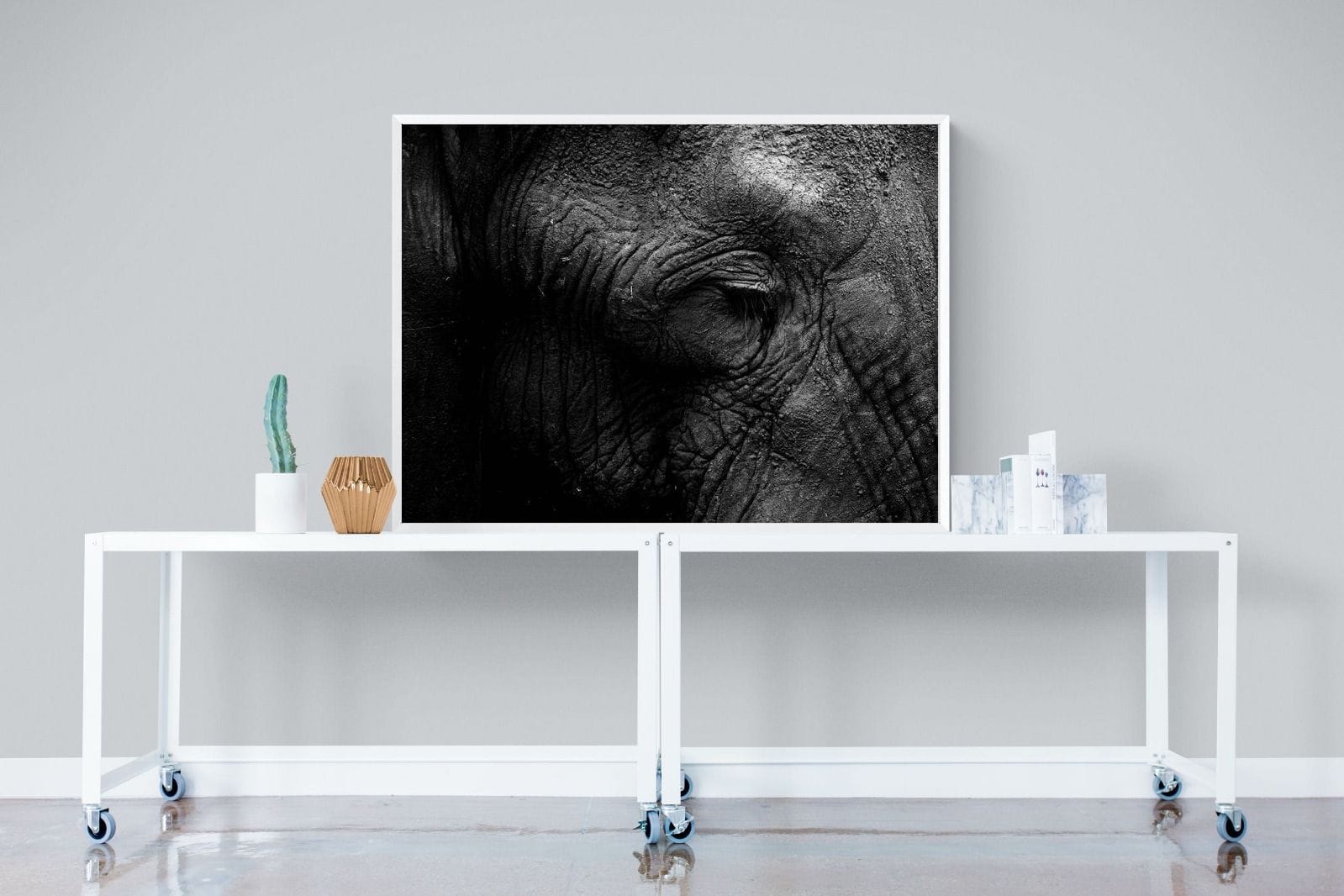 Elephant Skin-Wall_Art-120 x 90cm-Mounted Canvas-White-Pixalot