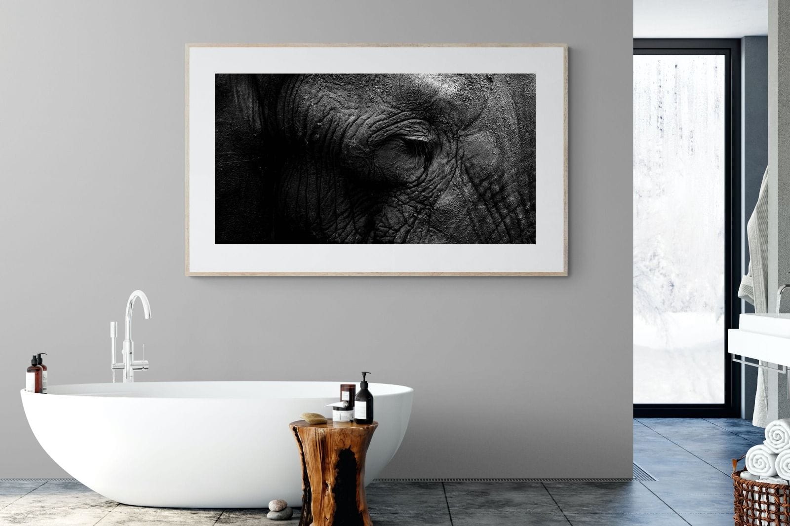 Elephant Skin-Wall_Art-180 x 110cm-Framed Print-Wood-Pixalot