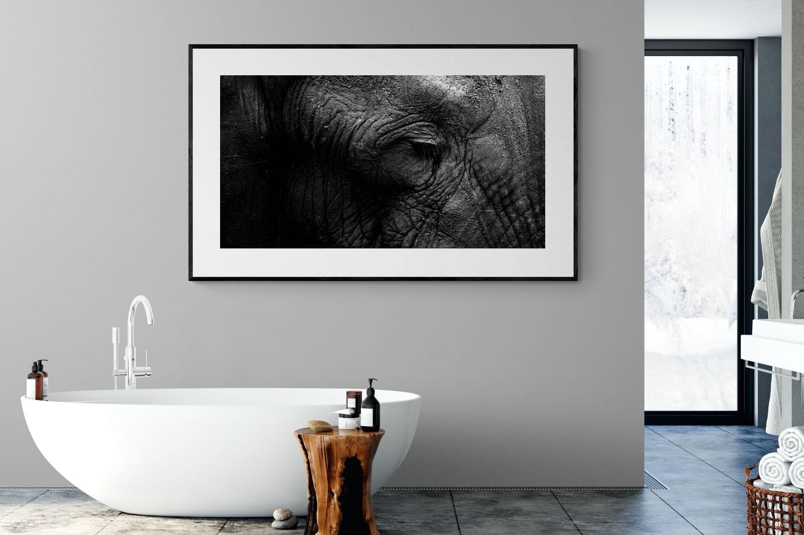 Elephant Skin-Wall_Art-180 x 110cm-Framed Print-Black-Pixalot