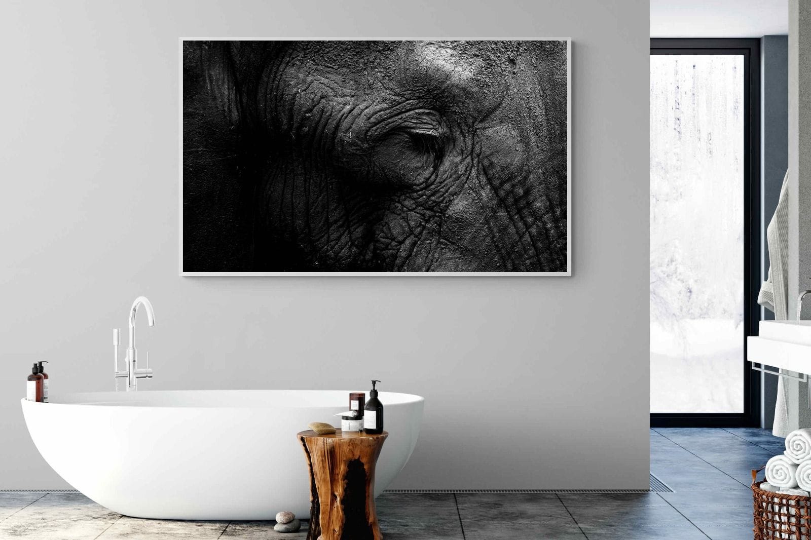 Elephant Skin-Wall_Art-180 x 110cm-Mounted Canvas-White-Pixalot