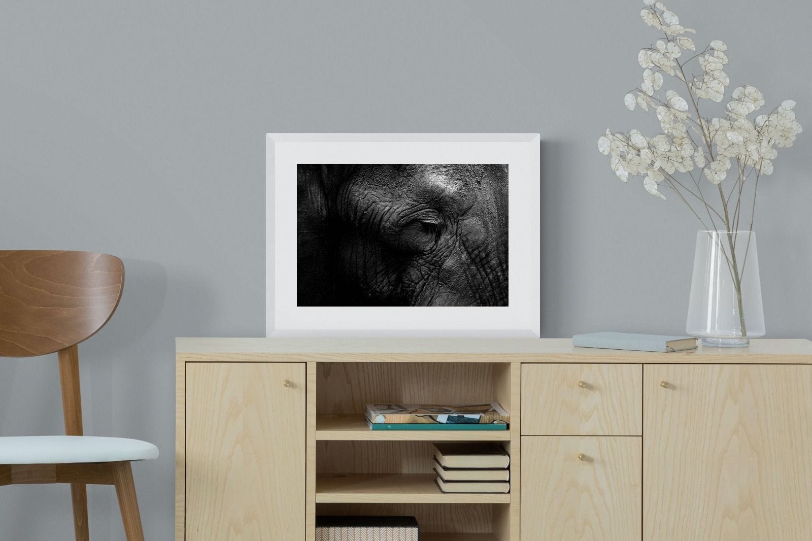 Elephant Skin-Wall_Art-60 x 45cm-Framed Print-White-Pixalot