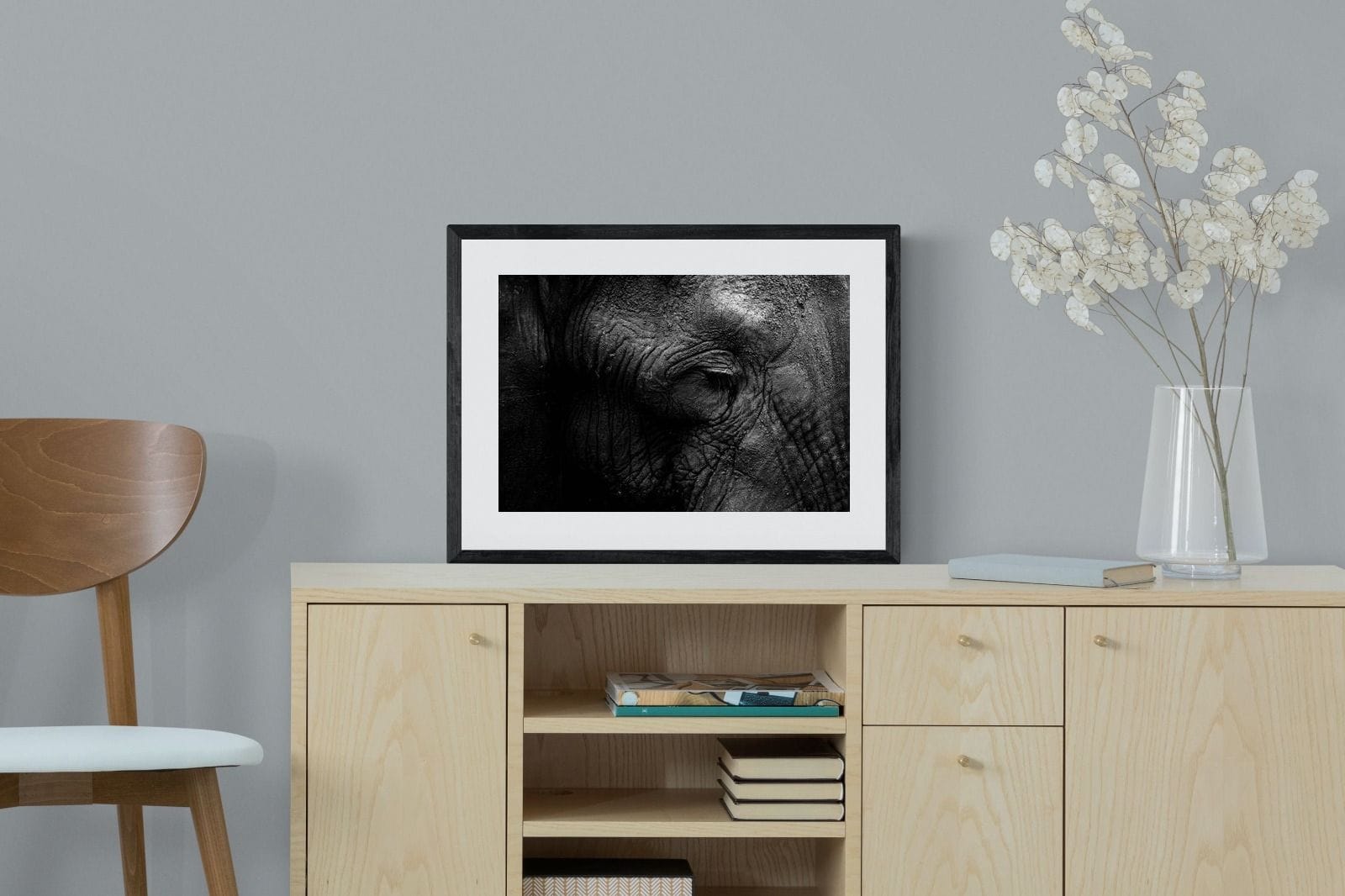 Elephant Skin-Wall_Art-60 x 45cm-Framed Print-Black-Pixalot