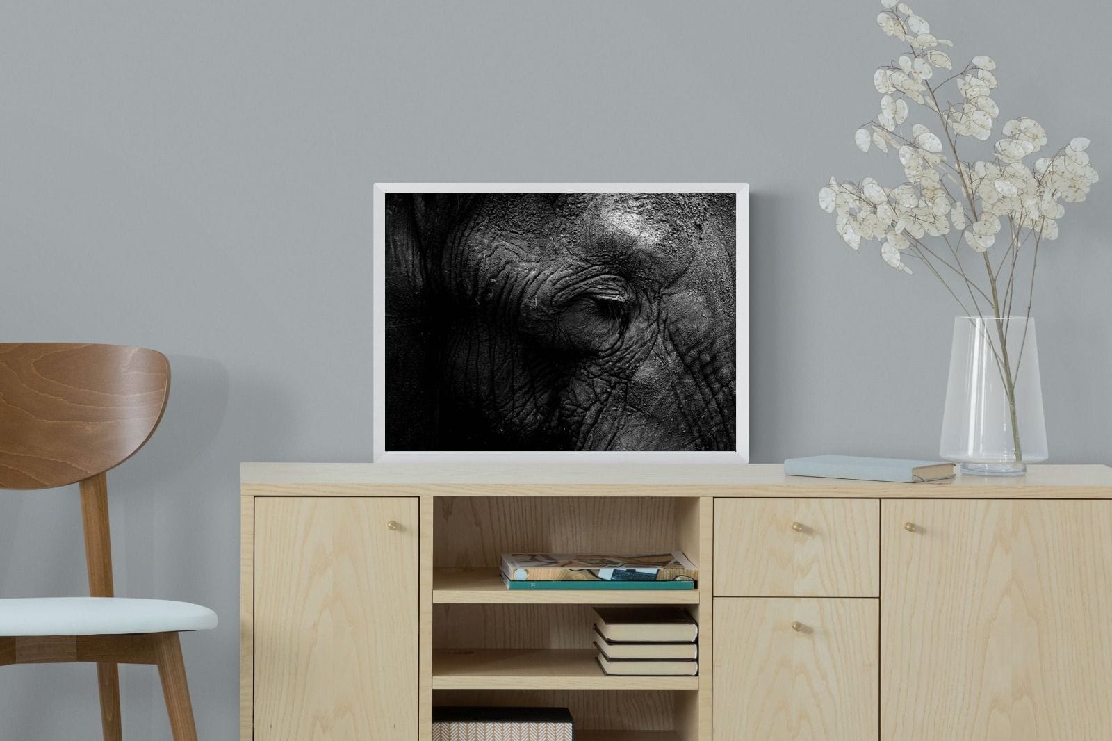 Elephant Skin-Wall_Art-60 x 45cm-Mounted Canvas-White-Pixalot