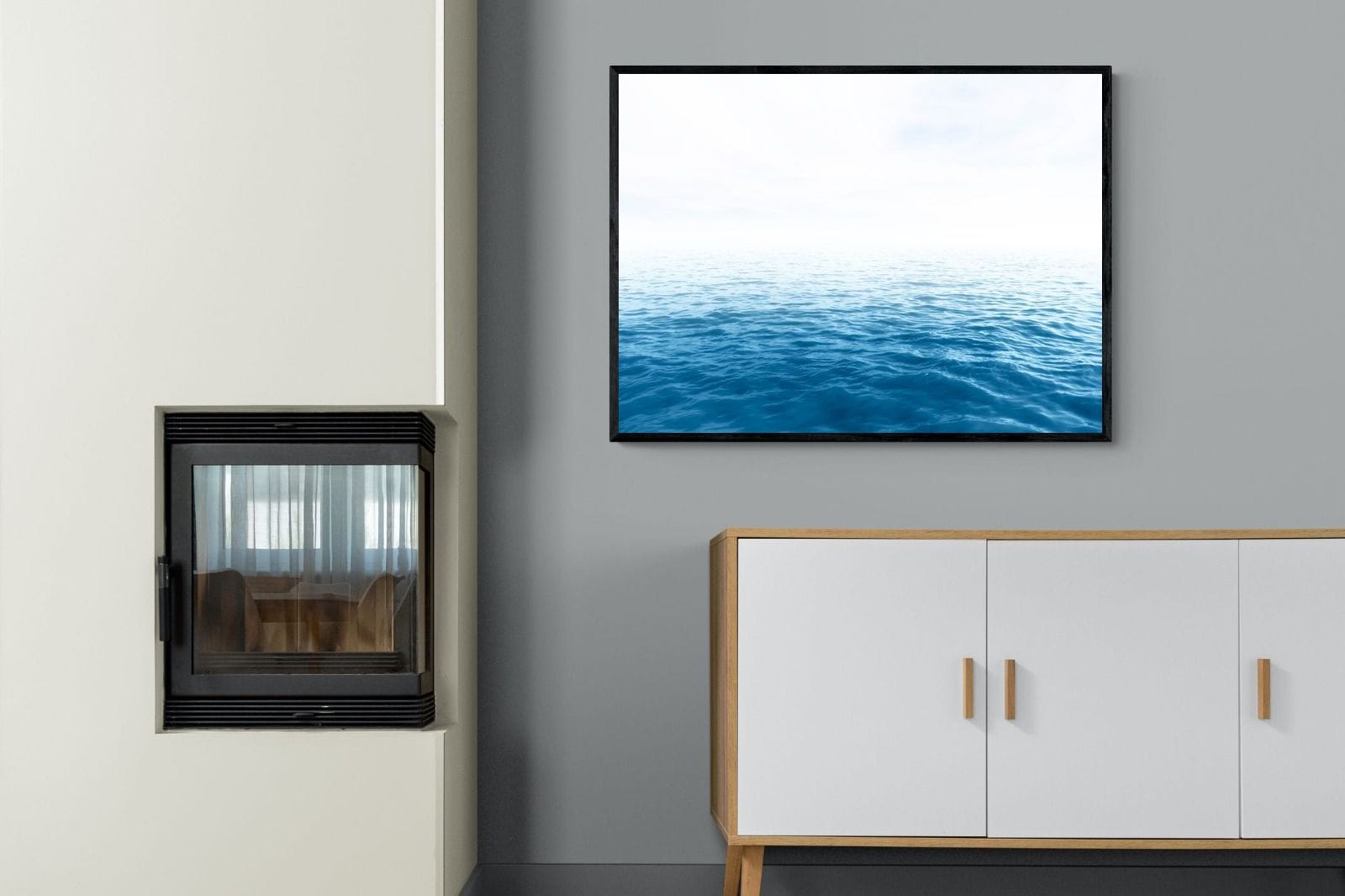 Endless Ocean-Wall_Art-100 x 75cm-Mounted Canvas-Black-Pixalot
