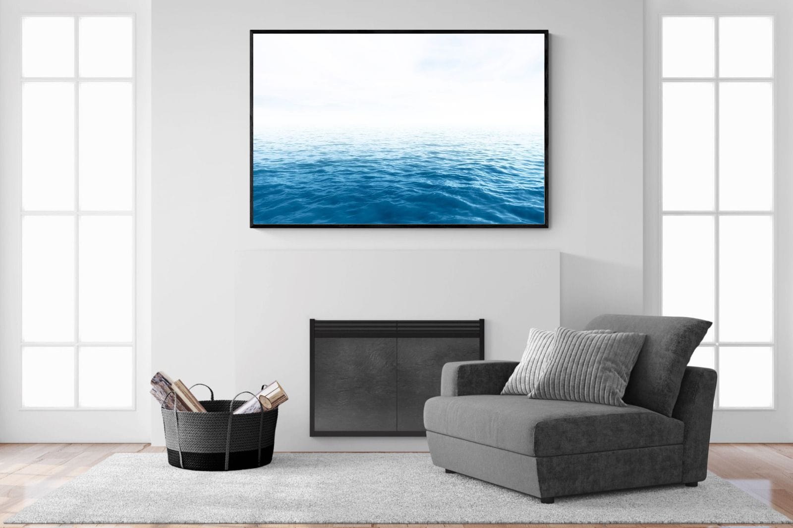 Endless Ocean-Wall_Art-150 x 100cm-Mounted Canvas-Black-Pixalot