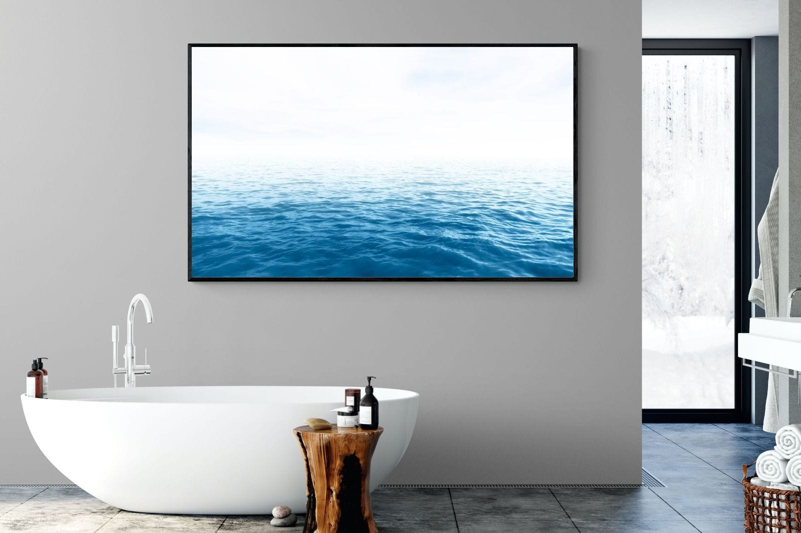 Endless Ocean-Wall_Art-180 x 110cm-Mounted Canvas-Black-Pixalot
