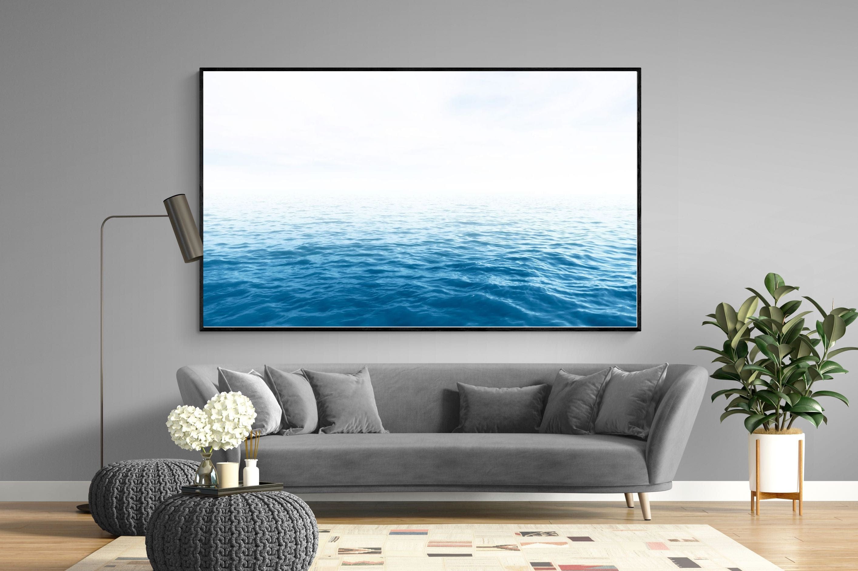 Endless Ocean-Wall_Art-220 x 130cm-Mounted Canvas-Black-Pixalot