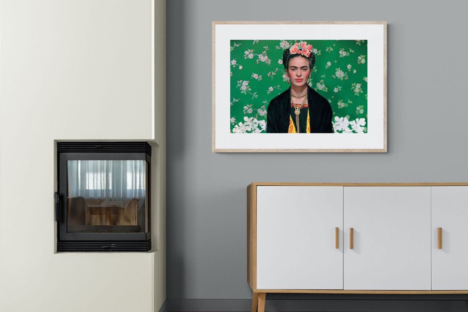 Fabulous Frida-Wall_Art-100 x 75cm-Framed Print-Wood-Pixalot