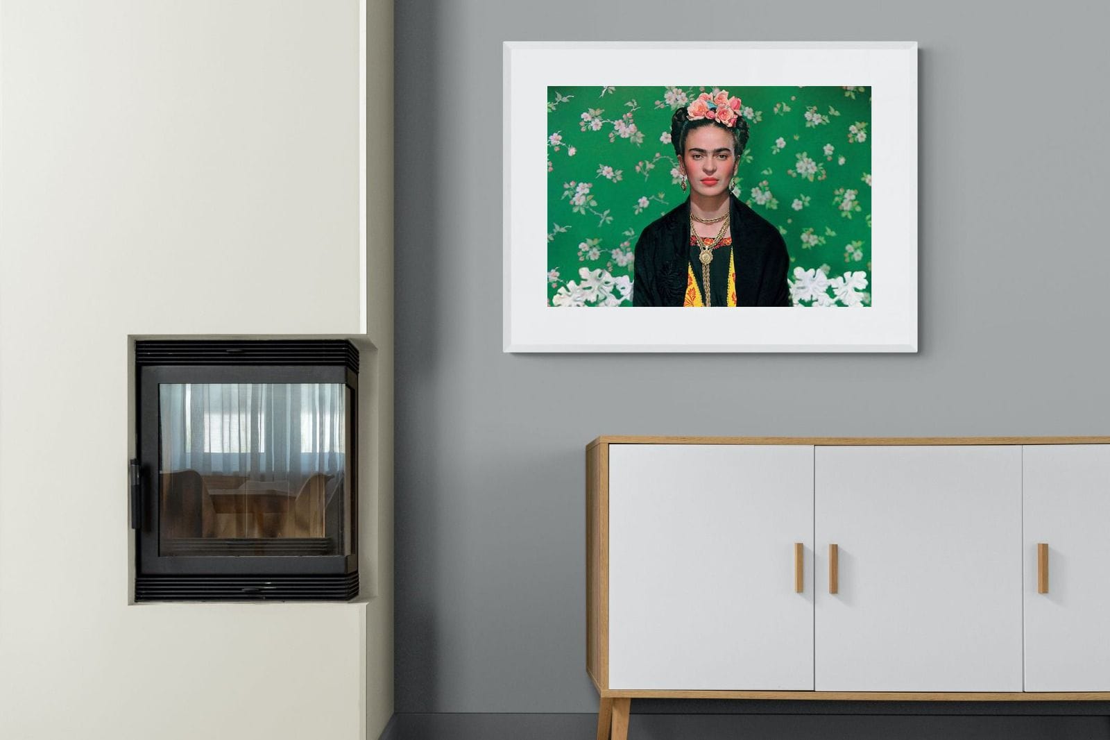 Fabulous Frida-Wall_Art-100 x 75cm-Framed Print-White-Pixalot