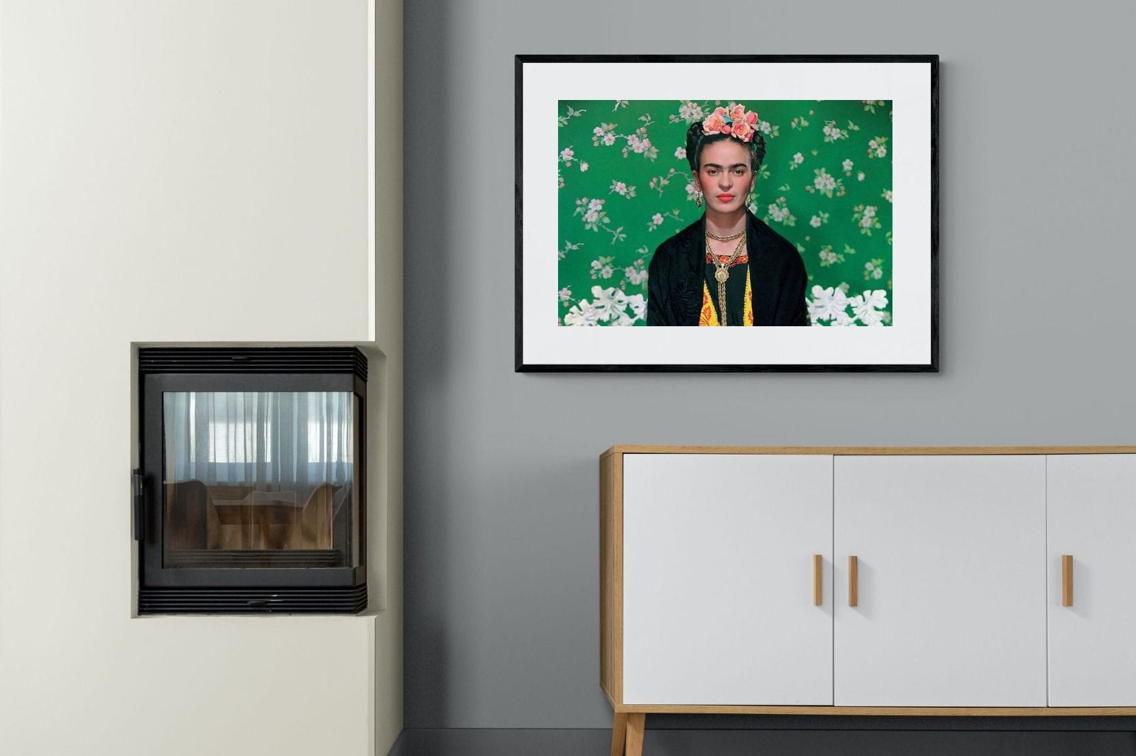 Fabulous Frida-Wall_Art-100 x 75cm-Framed Print-Black-Pixalot