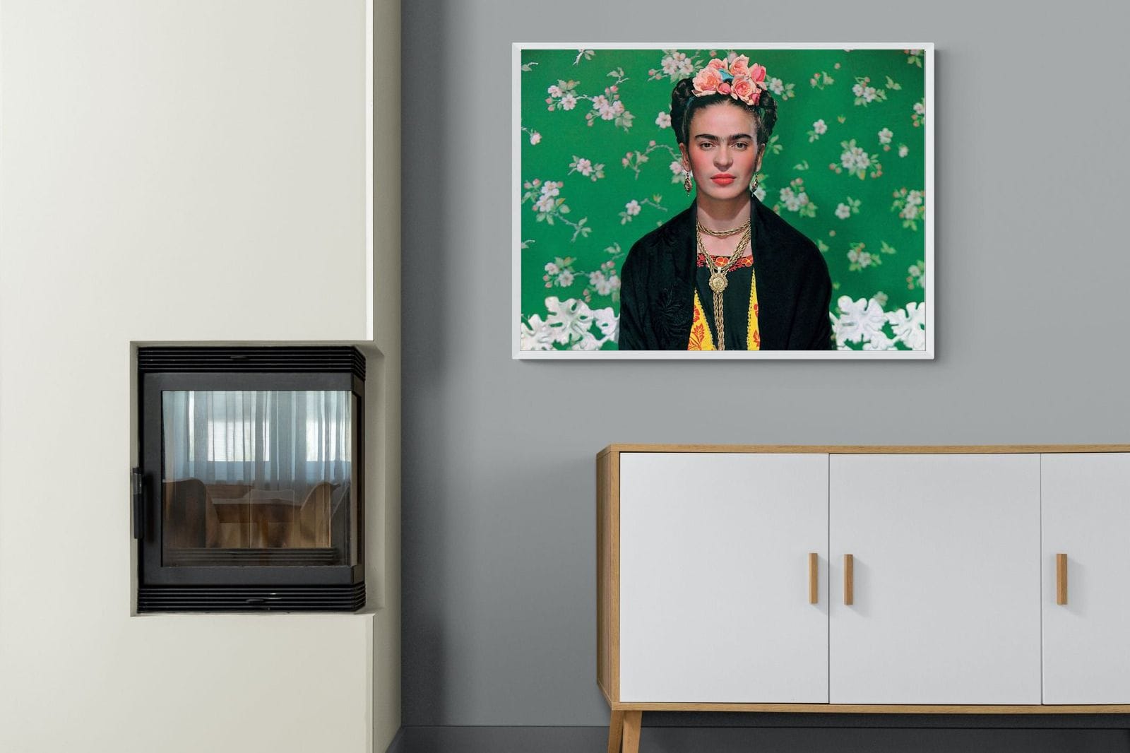 Fabulous Frida-Wall_Art-100 x 75cm-Mounted Canvas-White-Pixalot