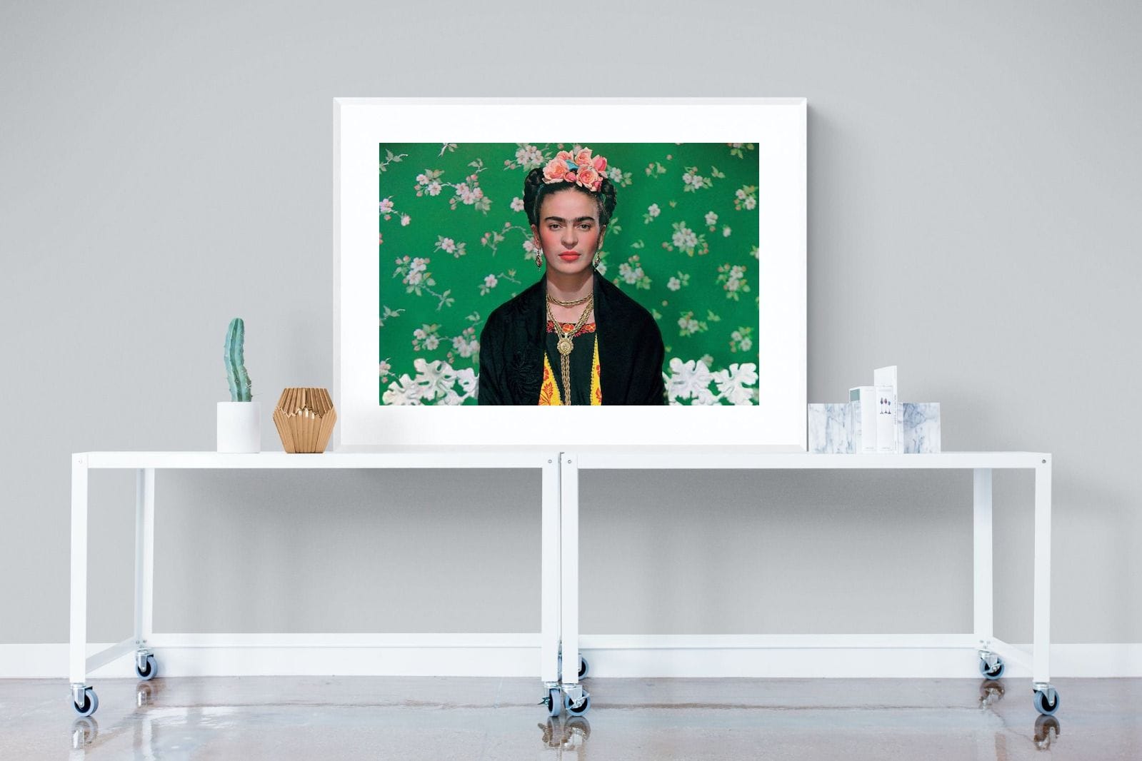 Fabulous Frida-Wall_Art-120 x 90cm-Framed Print-White-Pixalot