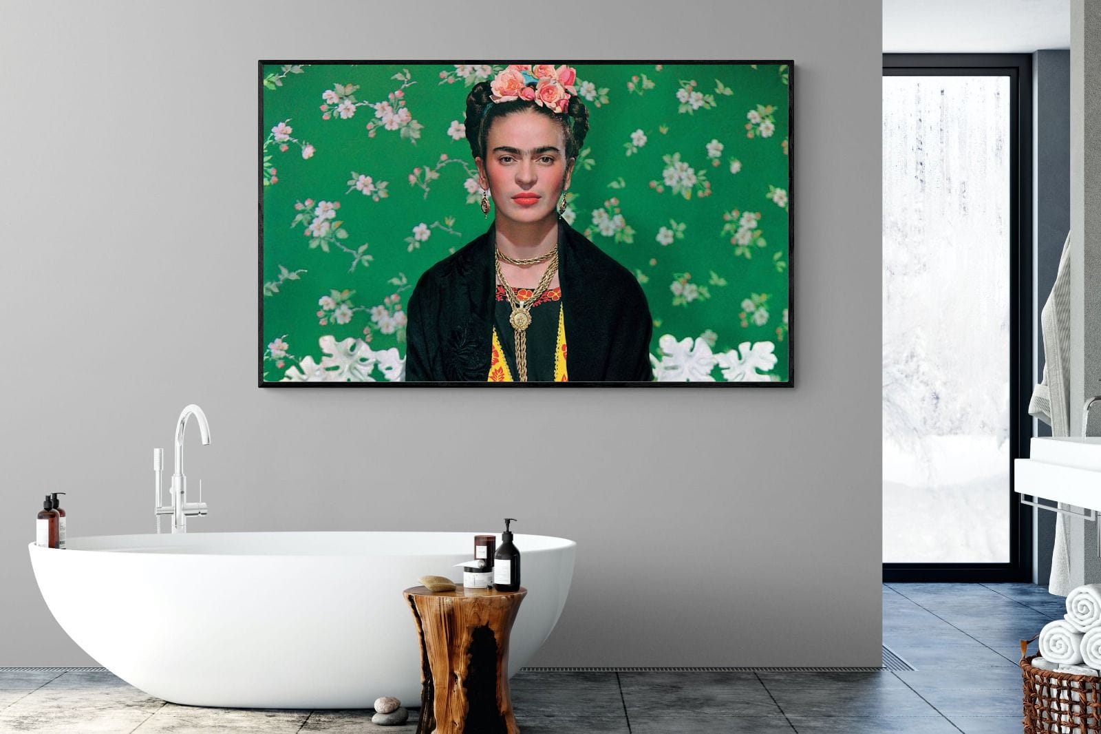 Fabulous Frida-Wall_Art-180 x 110cm-Mounted Canvas-Black-Pixalot