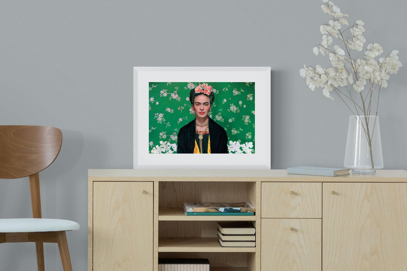 Fabulous Frida-Wall_Art-60 x 45cm-Framed Print-White-Pixalot