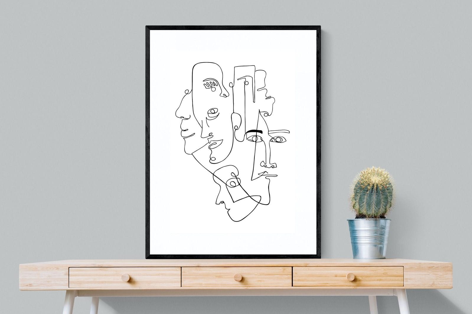 Face to Face-Wall_Art-75 x 100cm-Framed Print-Black-Pixalot