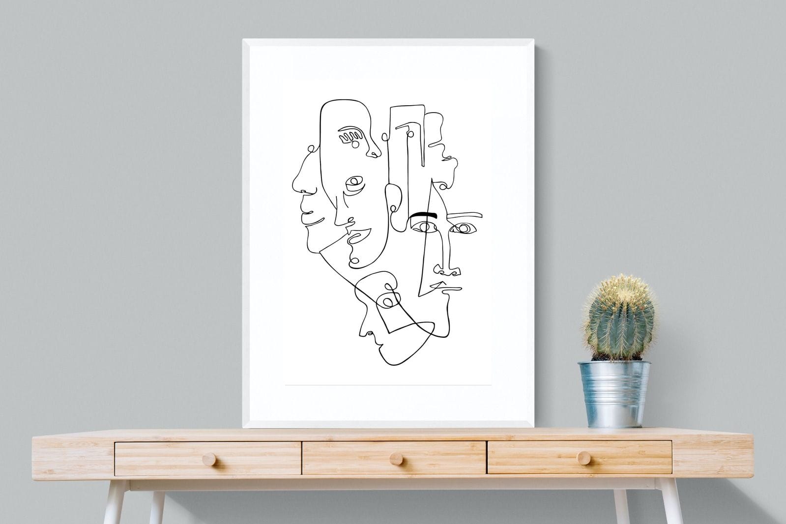 Face to Face-Wall_Art-75 x 100cm-Framed Print-White-Pixalot