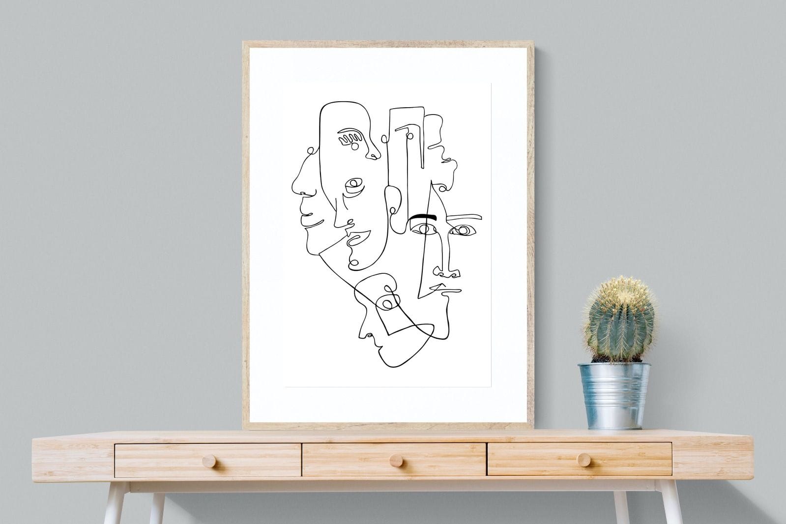 Face to Face-Wall_Art-75 x 100cm-Framed Print-Wood-Pixalot