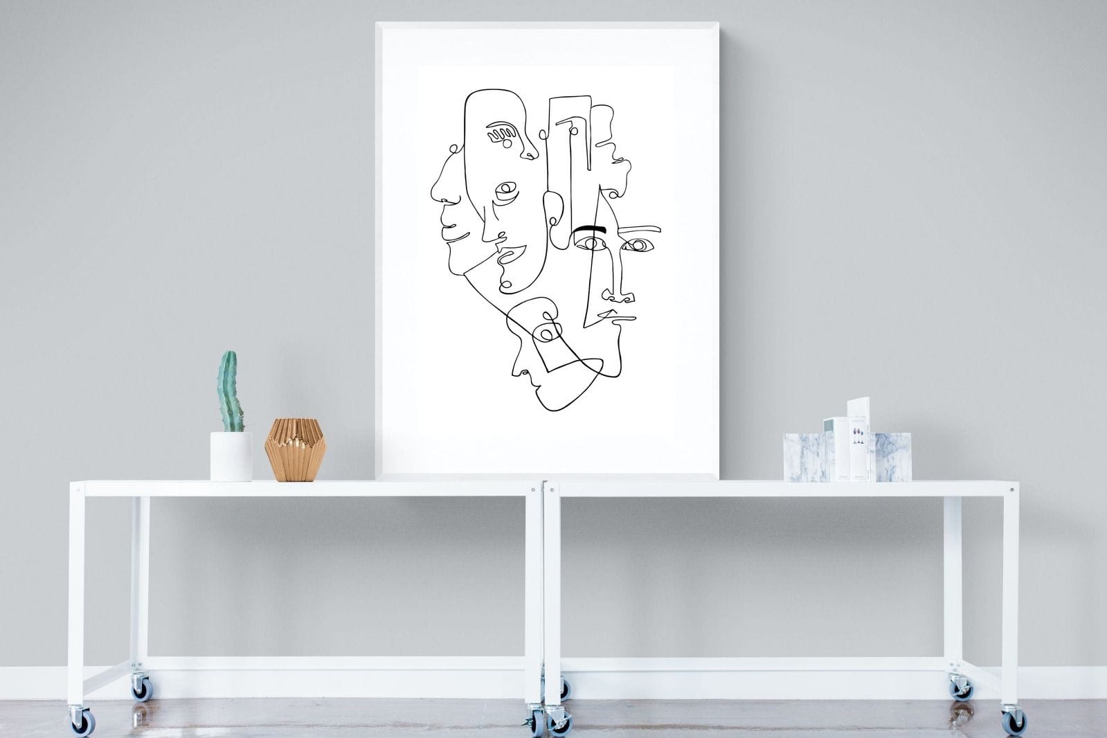Face to Face-Wall_Art-90 x 120cm-Framed Print-White-Pixalot