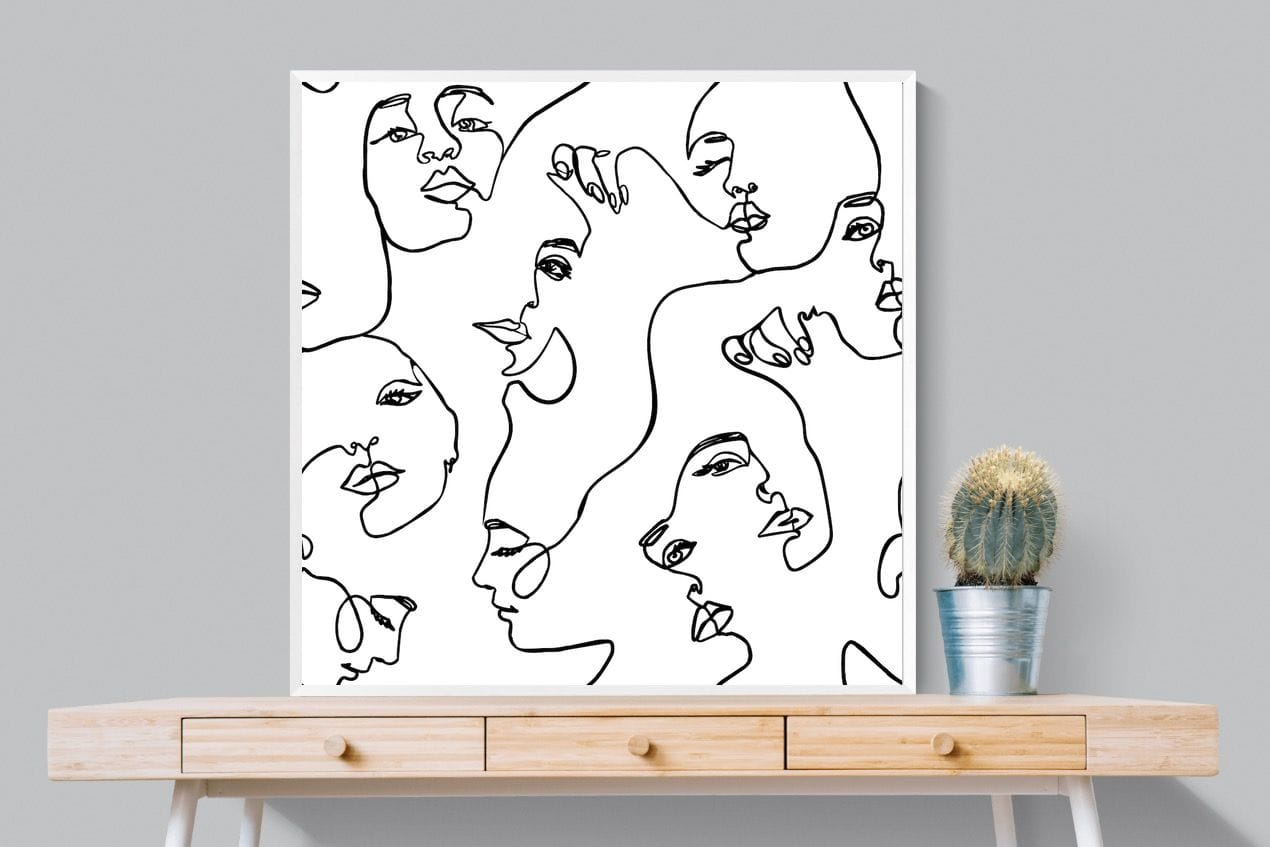 Faces of Fashion-Wall_Art-100 x 100cm-Mounted Canvas-White-Pixalot