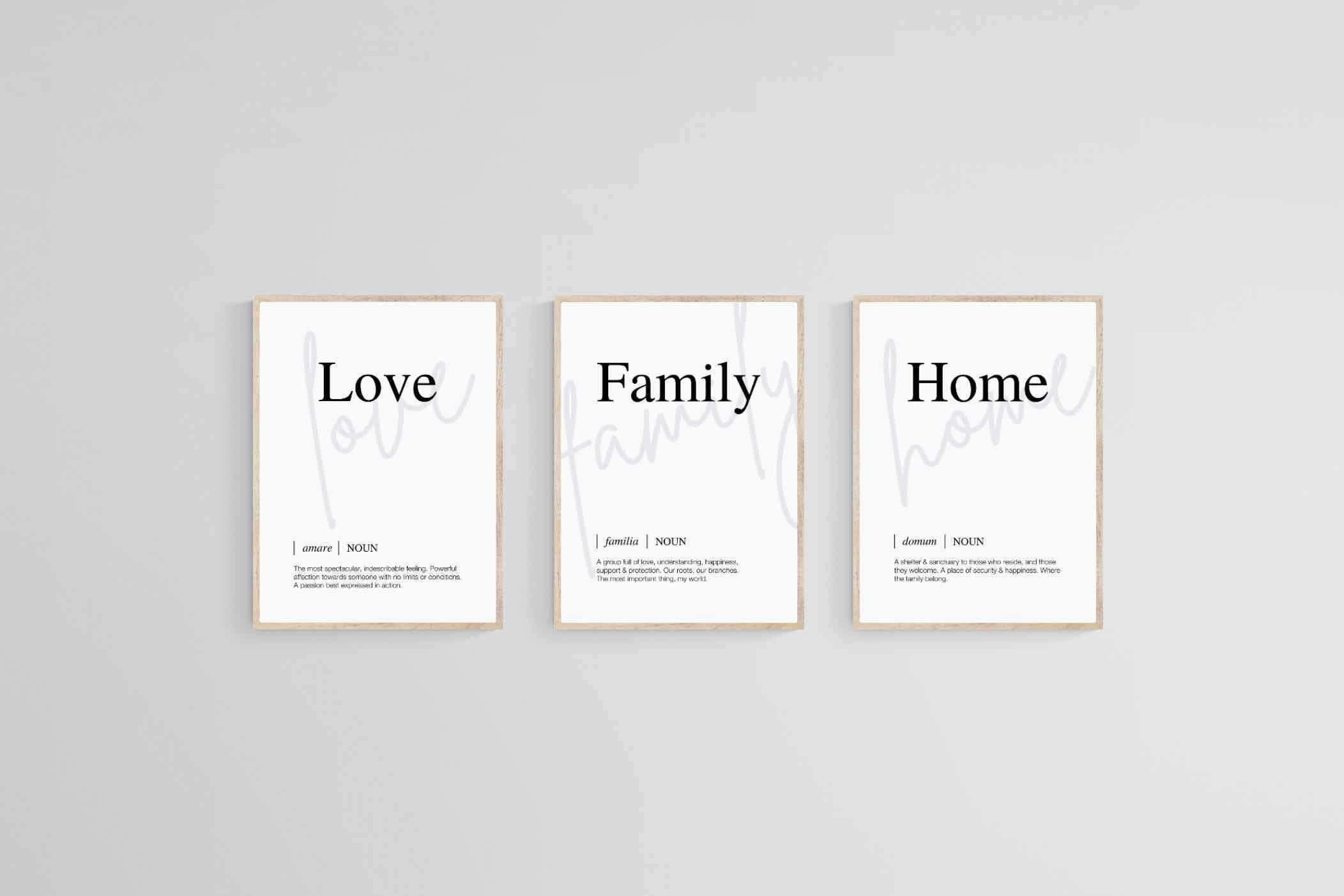 Family, Love, Home-Wall_Art-45 x 60cm (x3)-Mounted Canvas-Wood-Pixalot