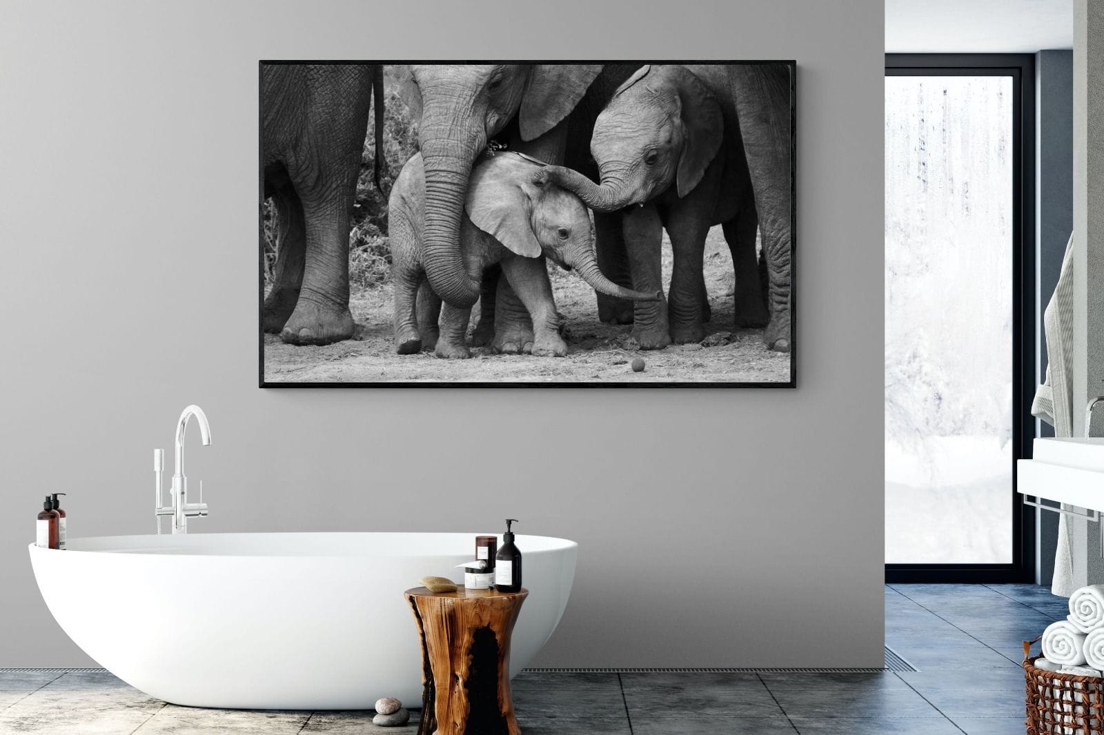 Family Ties-Wall_Art-180 x 110cm-Mounted Canvas-Black-Pixalot