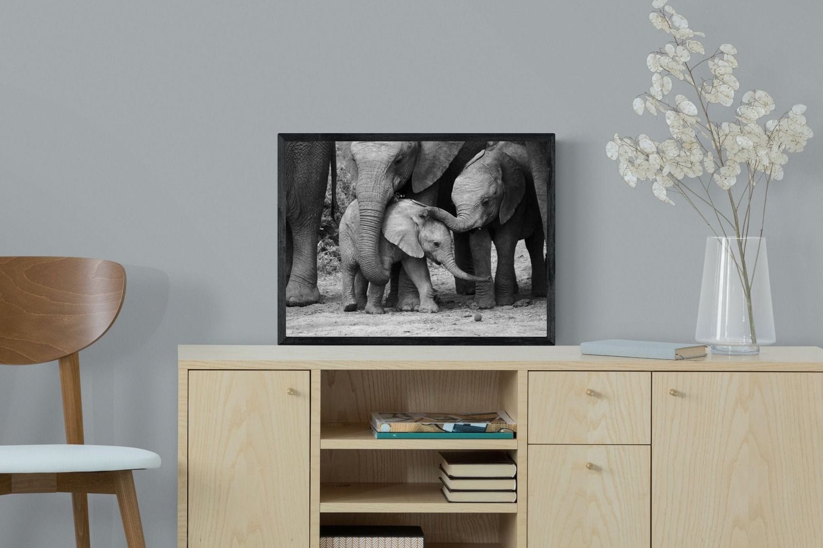 Family Ties-Wall_Art-60 x 45cm-Mounted Canvas-Black-Pixalot