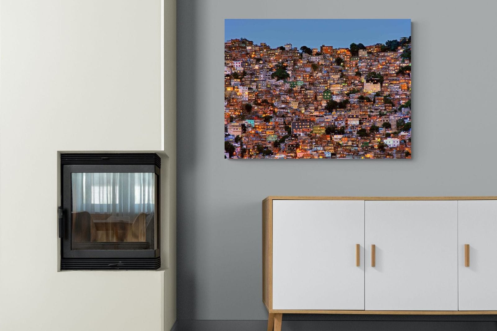 Favela da Rocinha-Wall_Art-100 x 75cm-Mounted Canvas-No Frame-Pixalot
