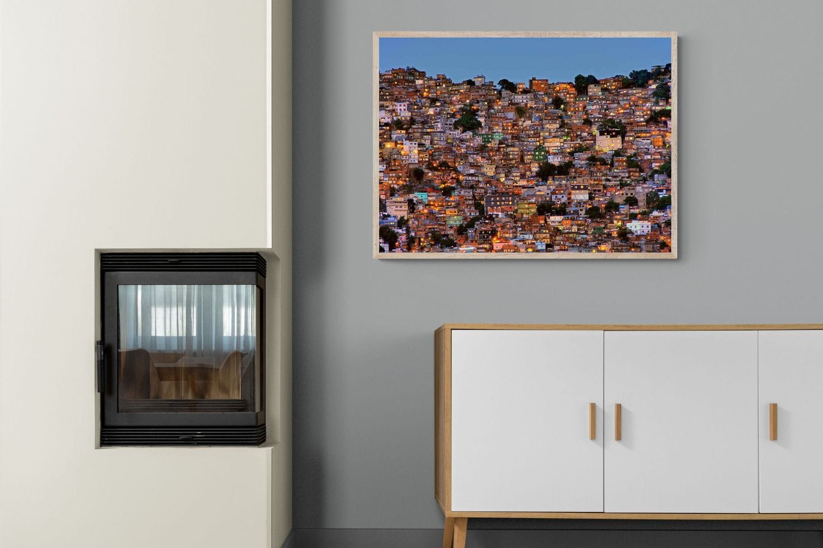 Favela da Rocinha-Wall_Art-100 x 75cm-Mounted Canvas-Wood-Pixalot